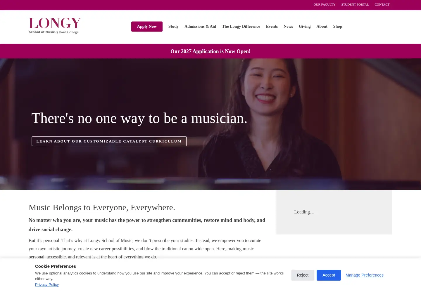 Screenshot of longy.edu