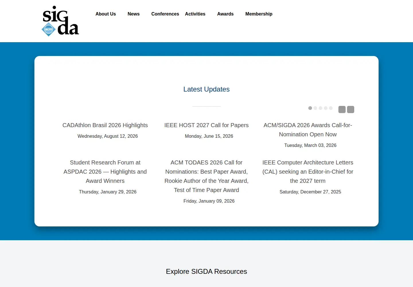 Screenshot of sigda.org