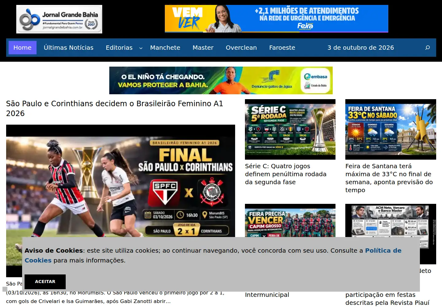 Screenshot of jornalgrandebahia.com.br