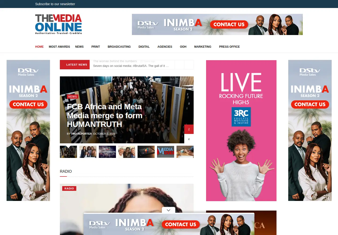 Screenshot of themediaonline.co.za