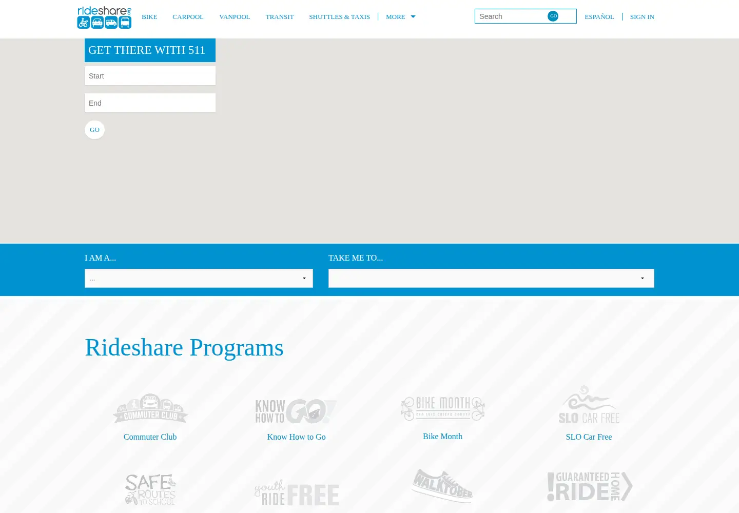 Screenshot of rideshare.org