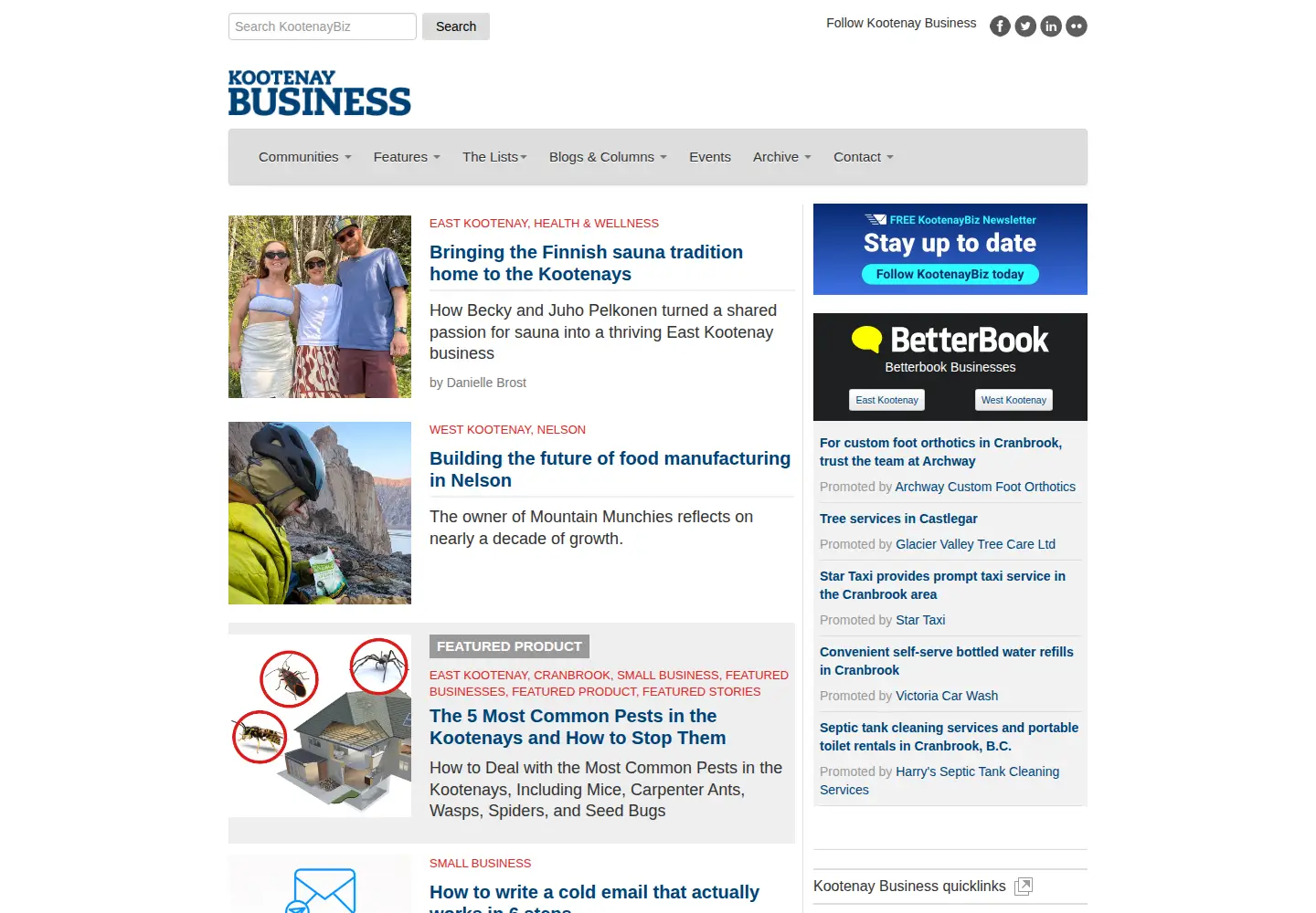 Screenshot of kootenaybiz.com