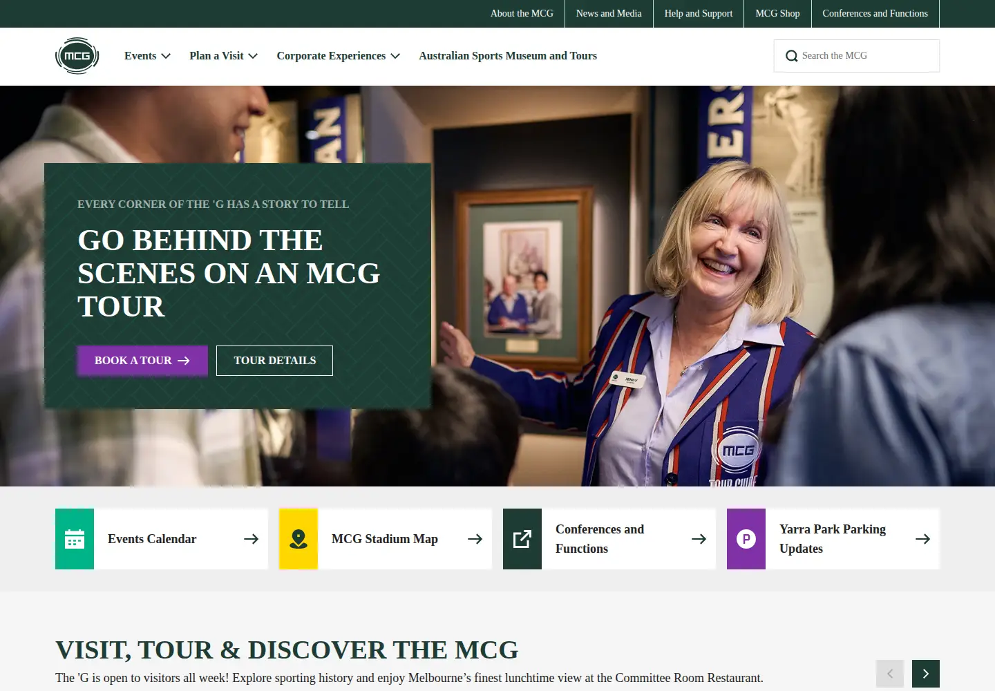 Screenshot of mcg.org.au