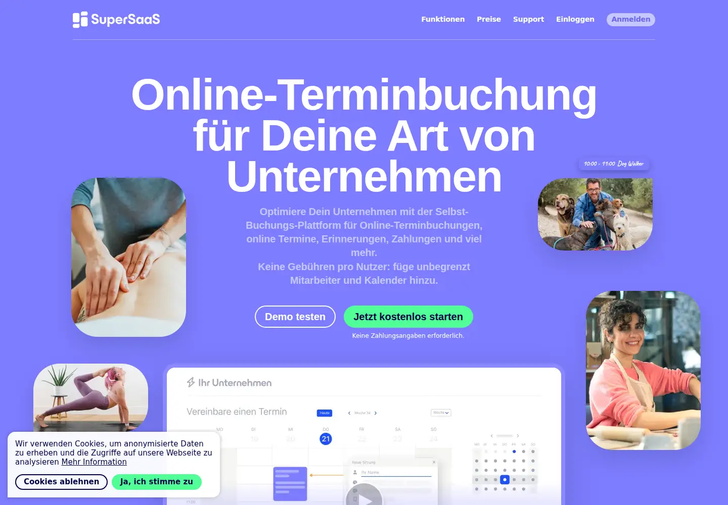 Screenshot of supersaas.de
