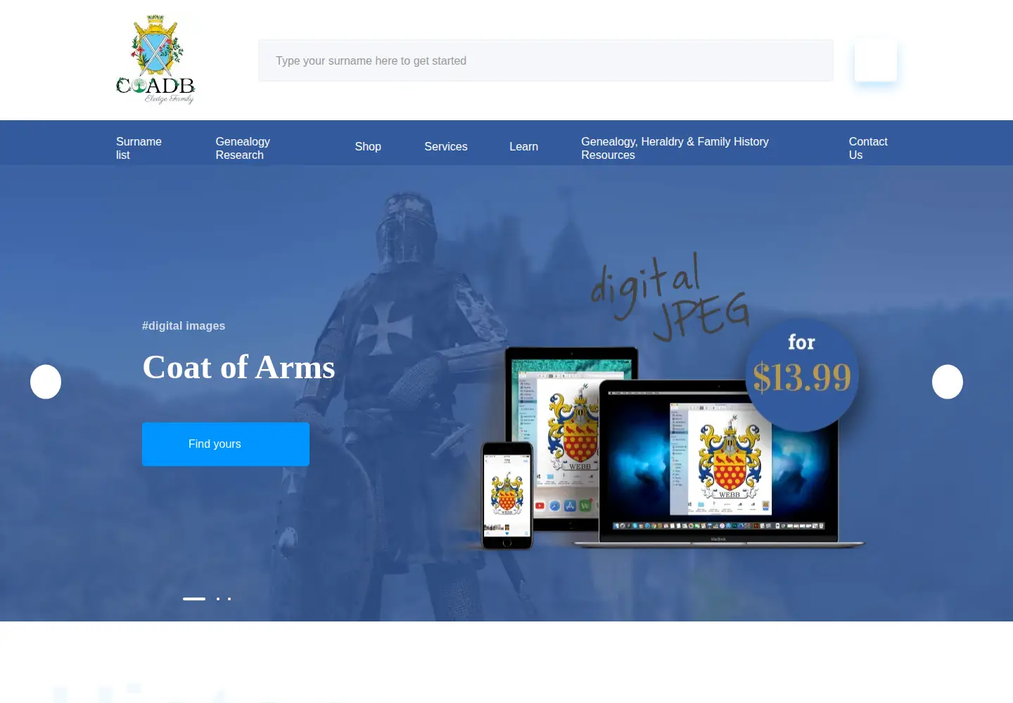 Screenshot of coadb.com
