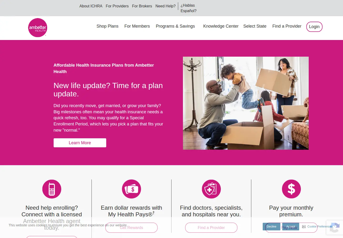 Captured homepage of ambetterhealth.com in the current scan