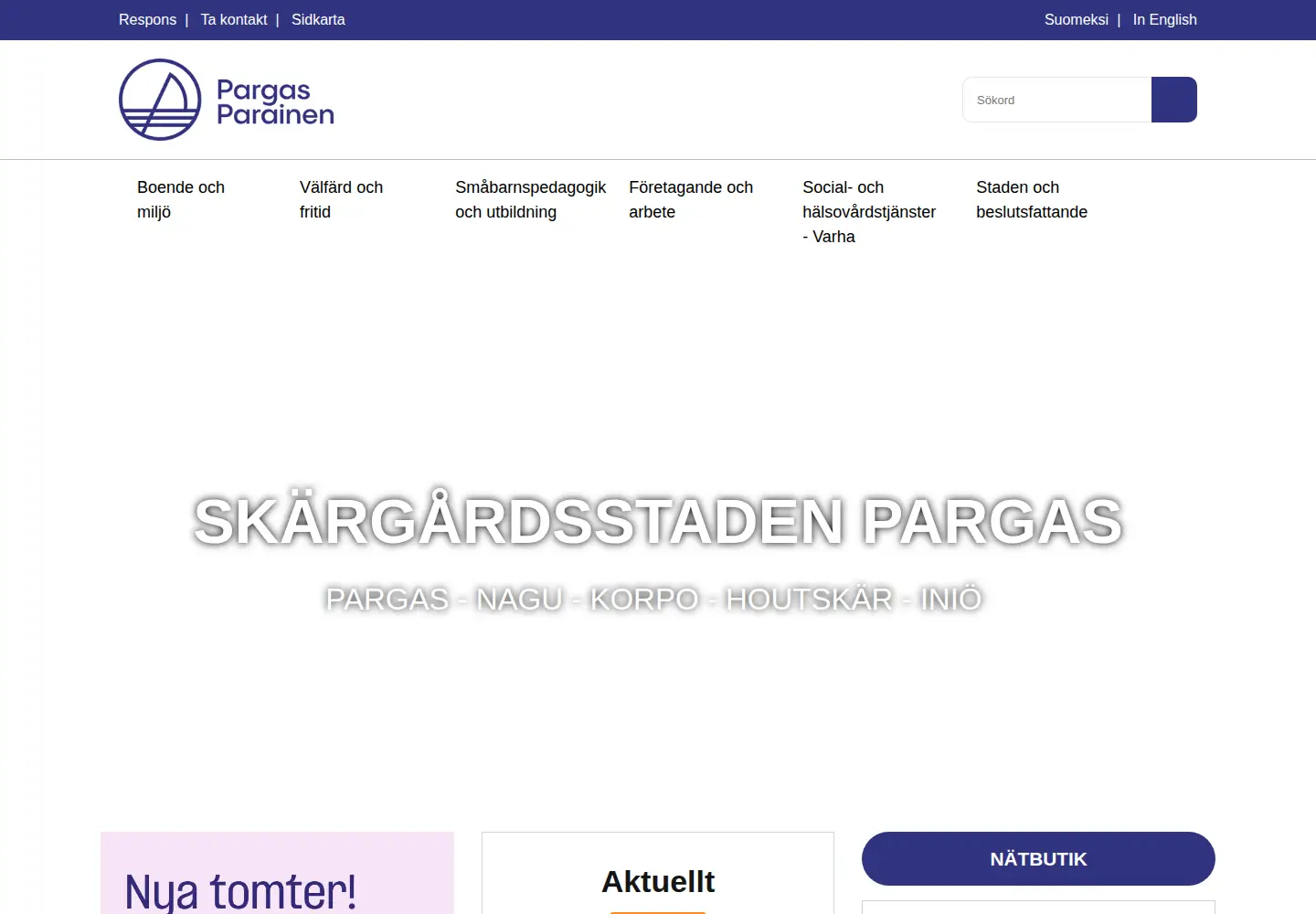 Screenshot of pargas.fi