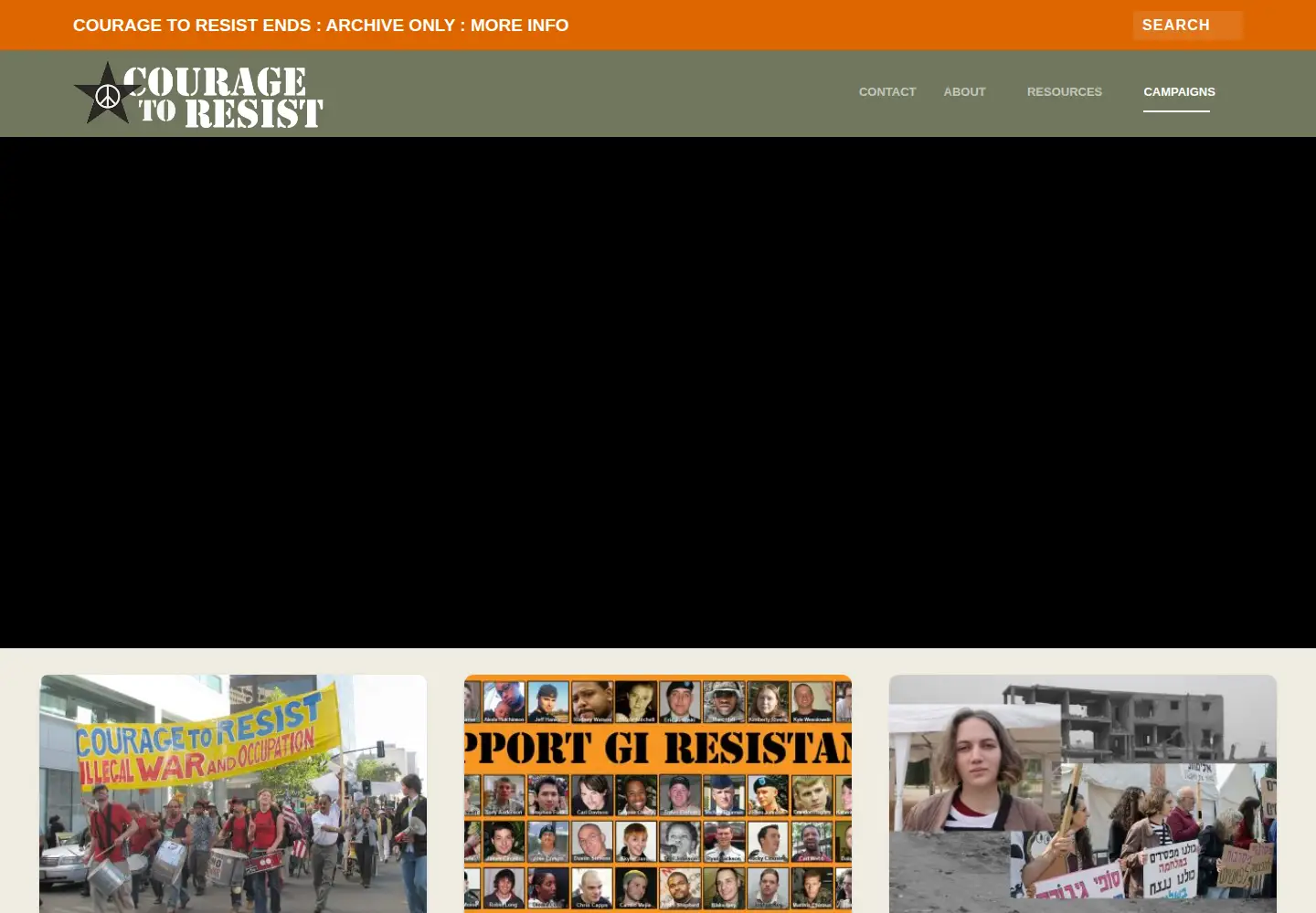 Screenshot of couragetoresist.org