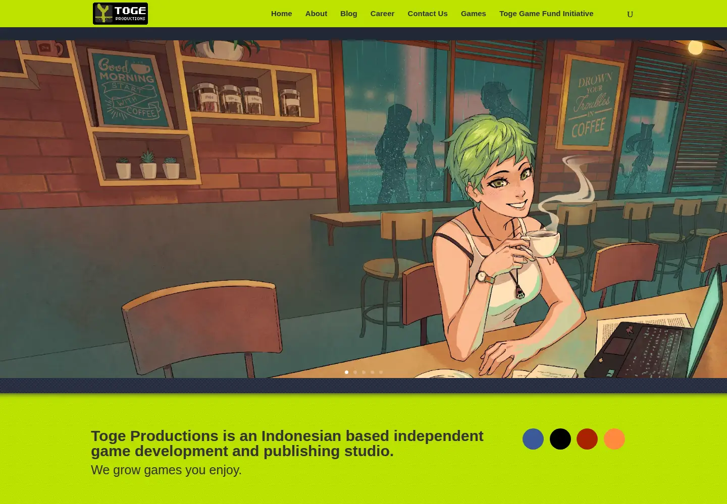 Captured homepage of togeproductions.com in the current scan