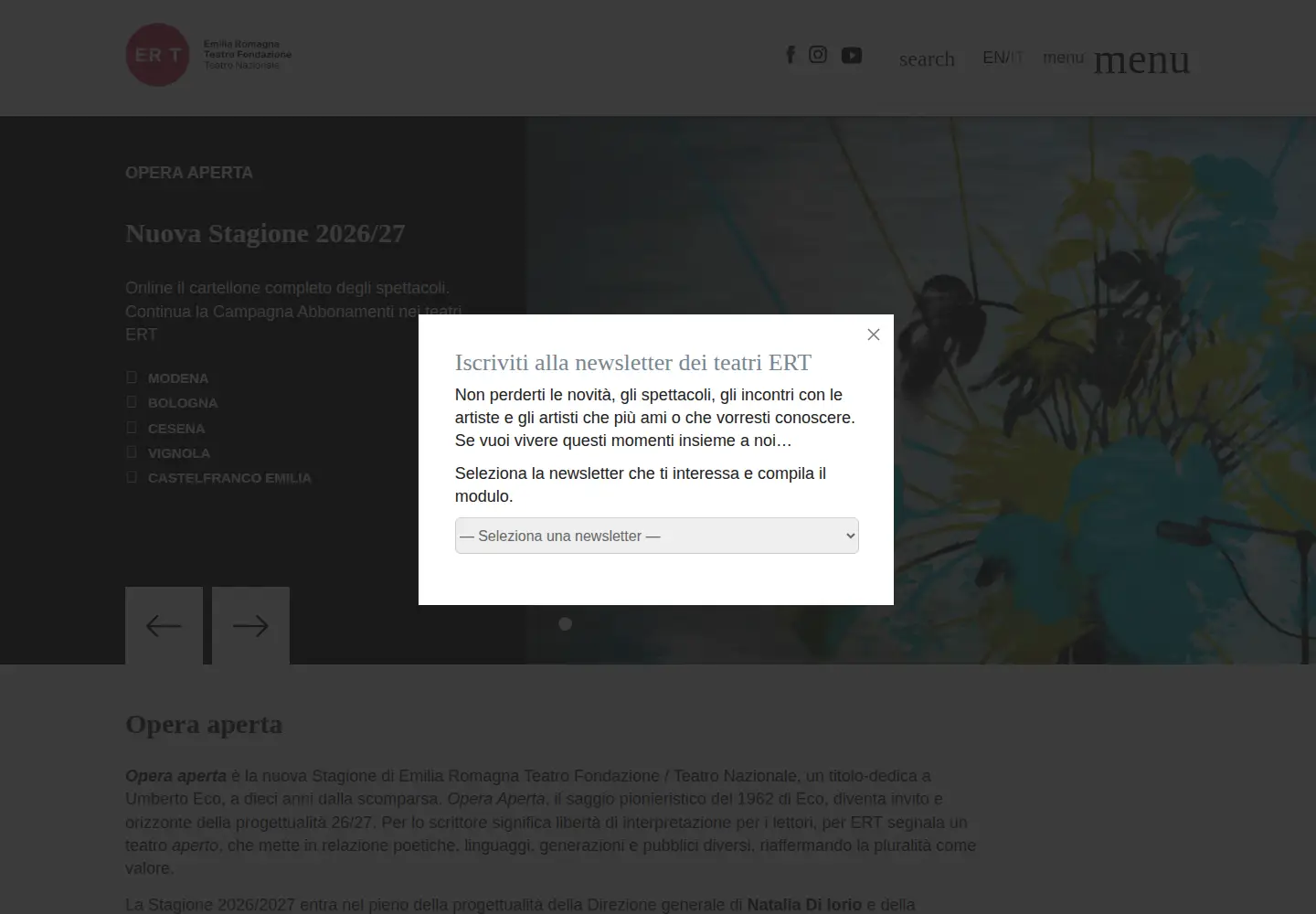 Screenshot of emiliaromagnateatro.com