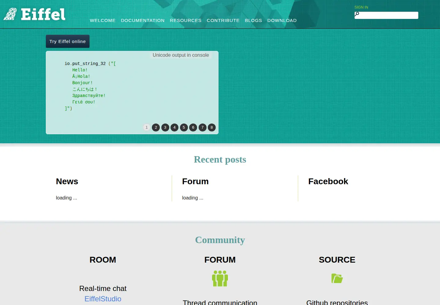 Screenshot of eiffel.org