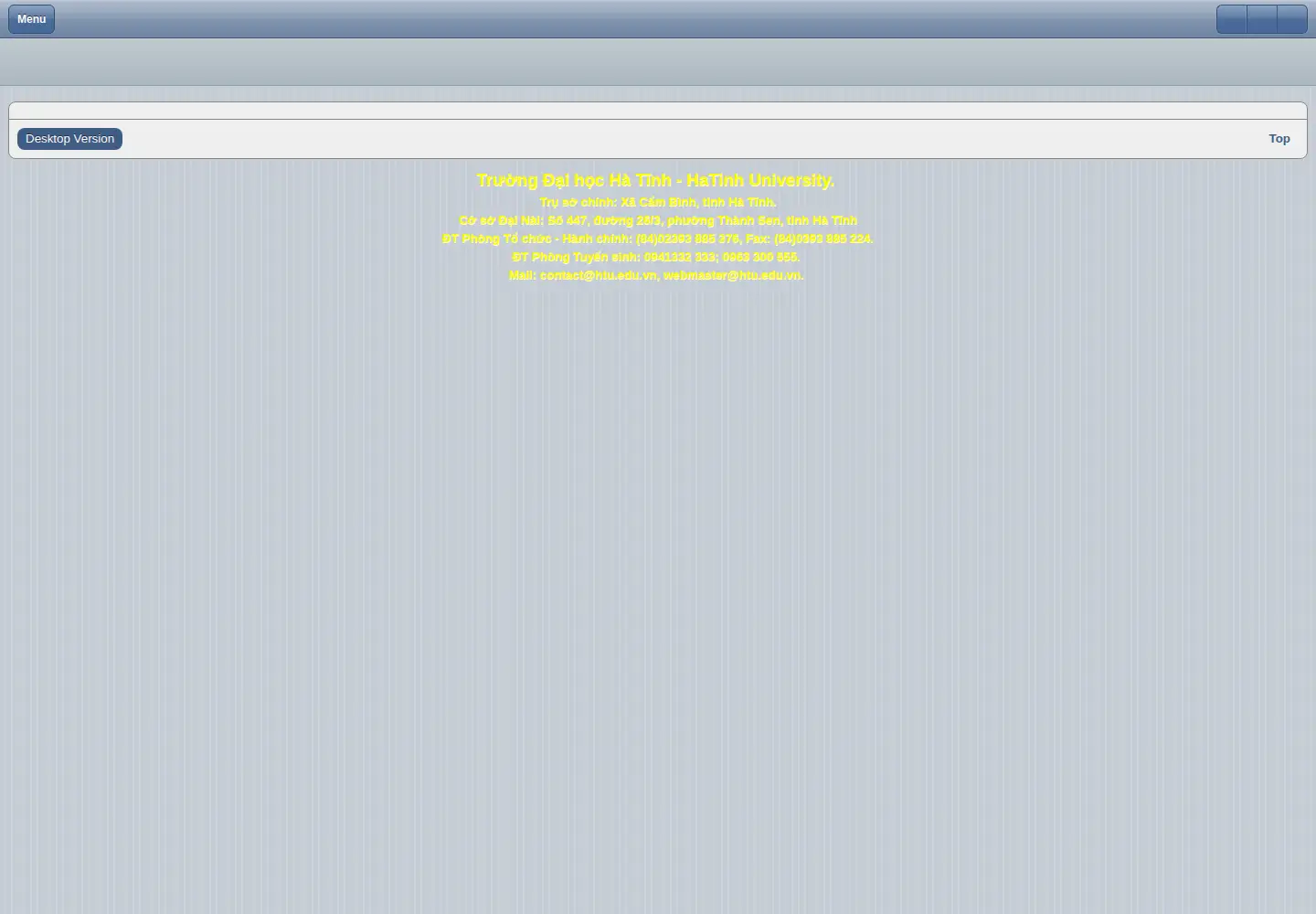 Captured homepage of htu.edu.vn in the current scan
