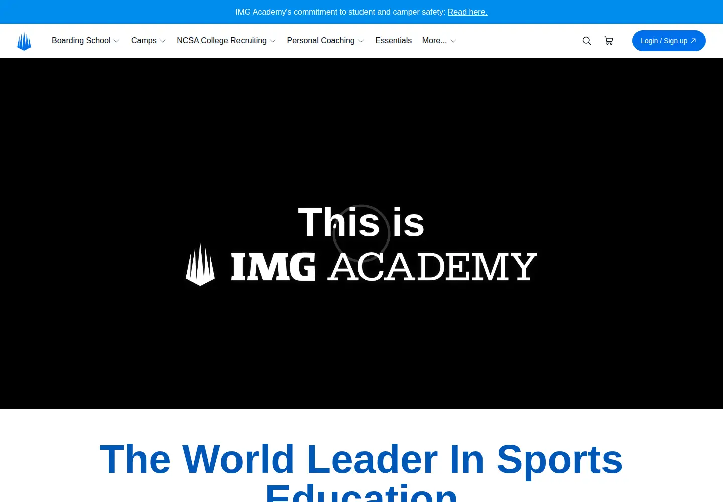 Screenshot of imgacademy.com