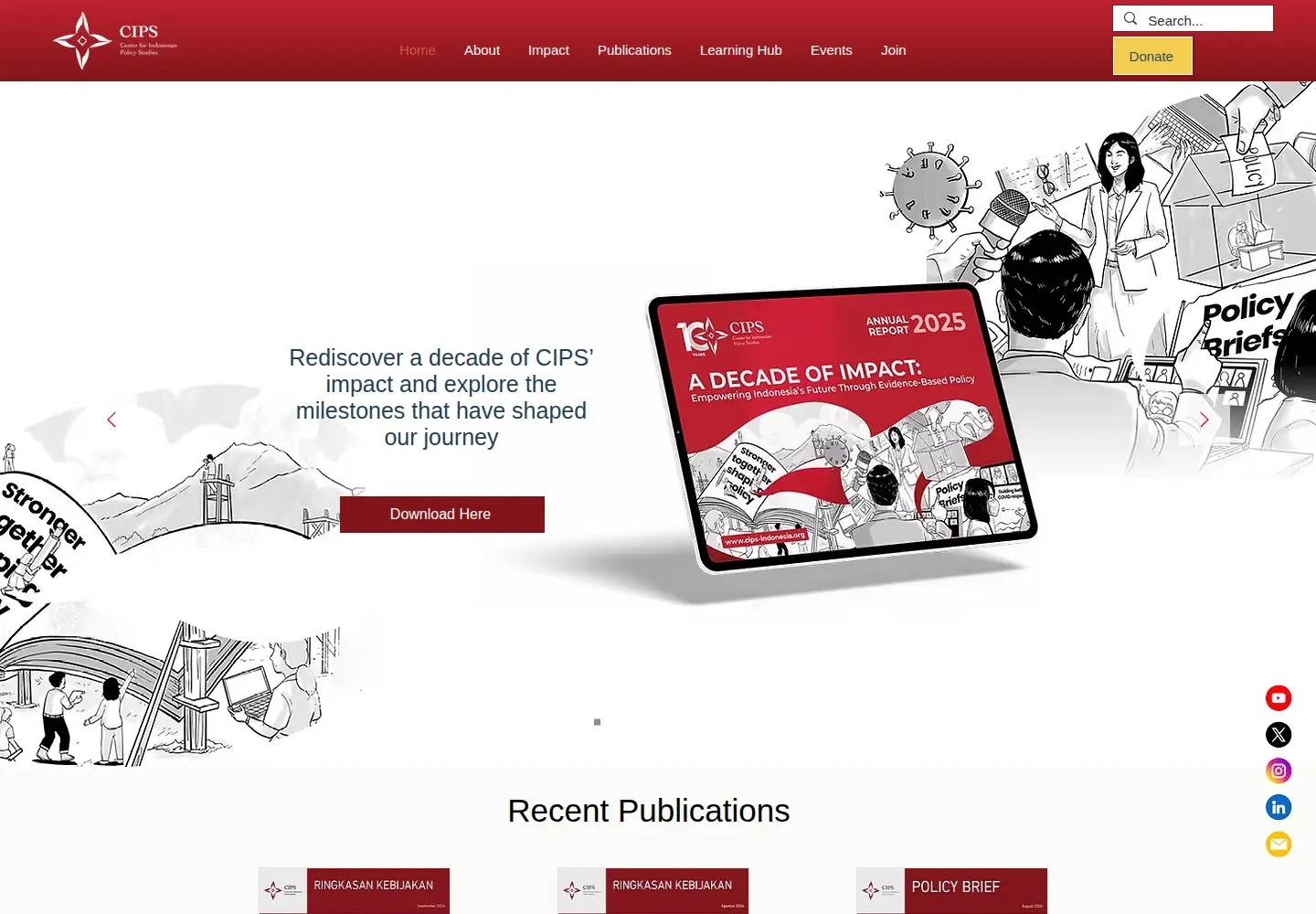 Captured homepage of cips-indonesia.org in the current scan
