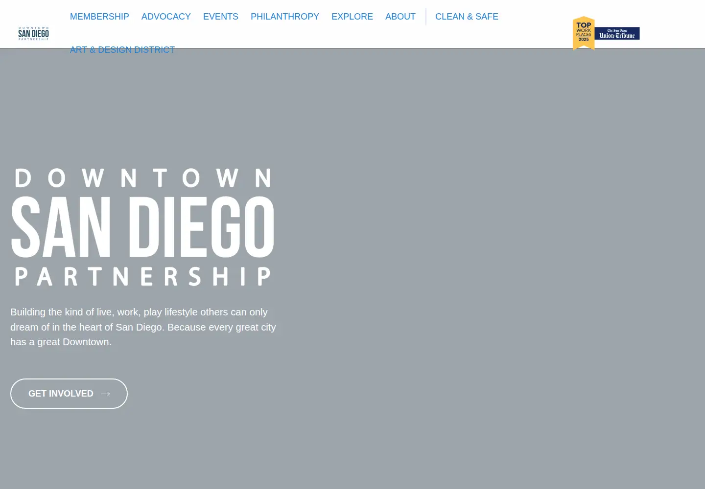 Screenshot of downtownsandiego.org