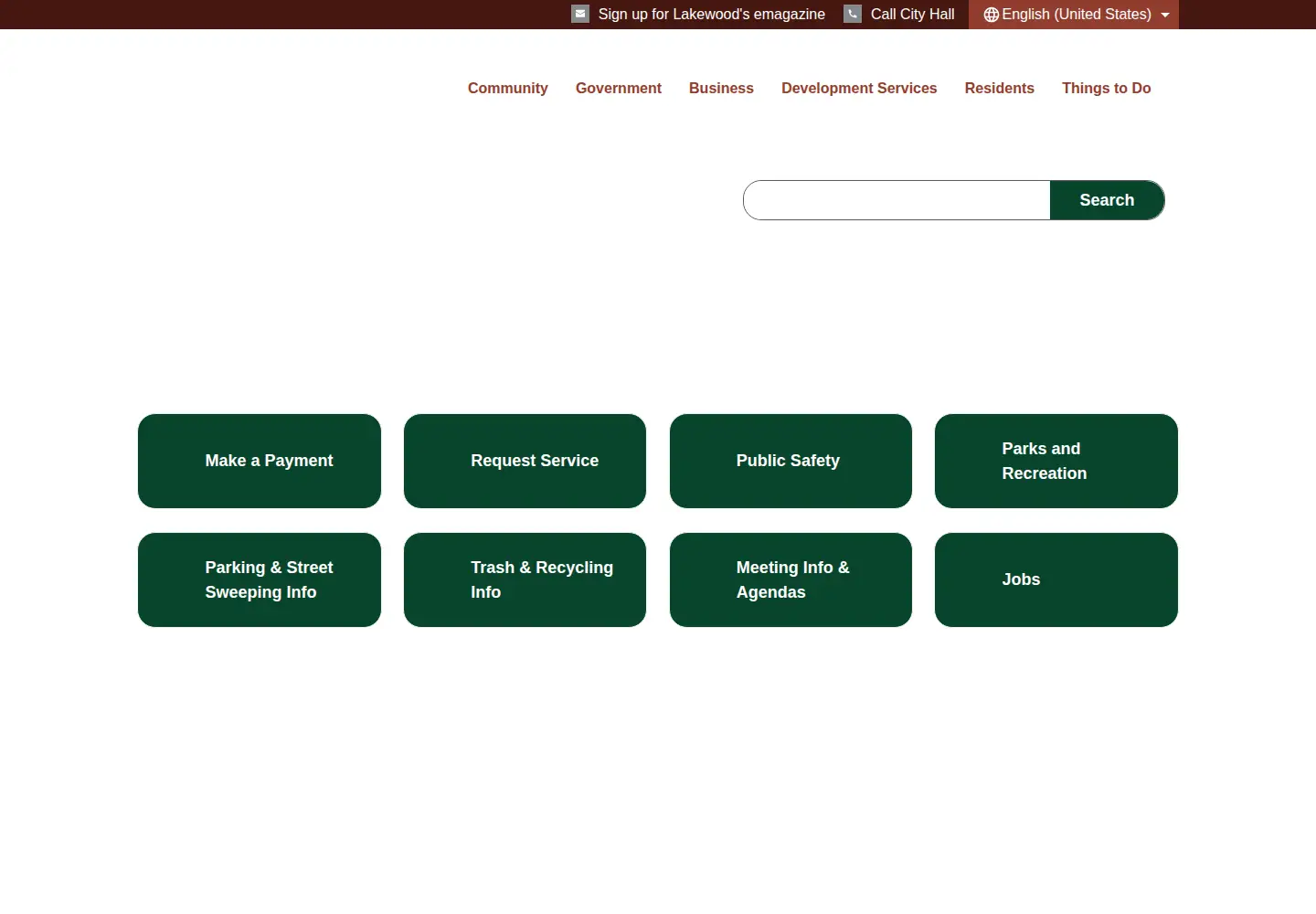 Screenshot of lakewoodcity.org