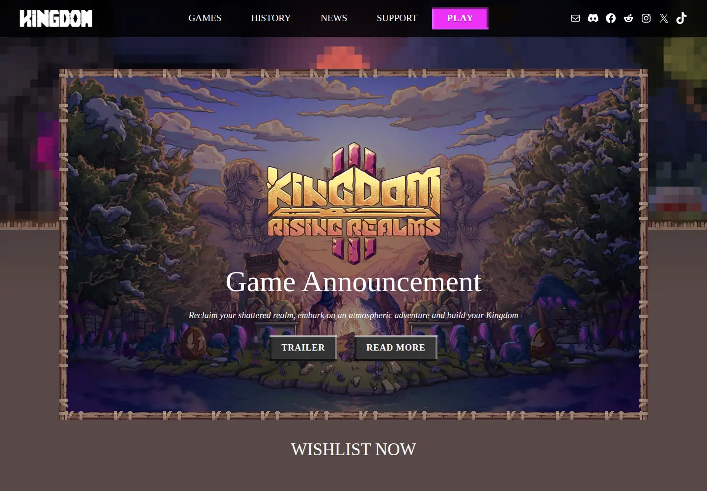 Screenshot of kingdomthegame.com
