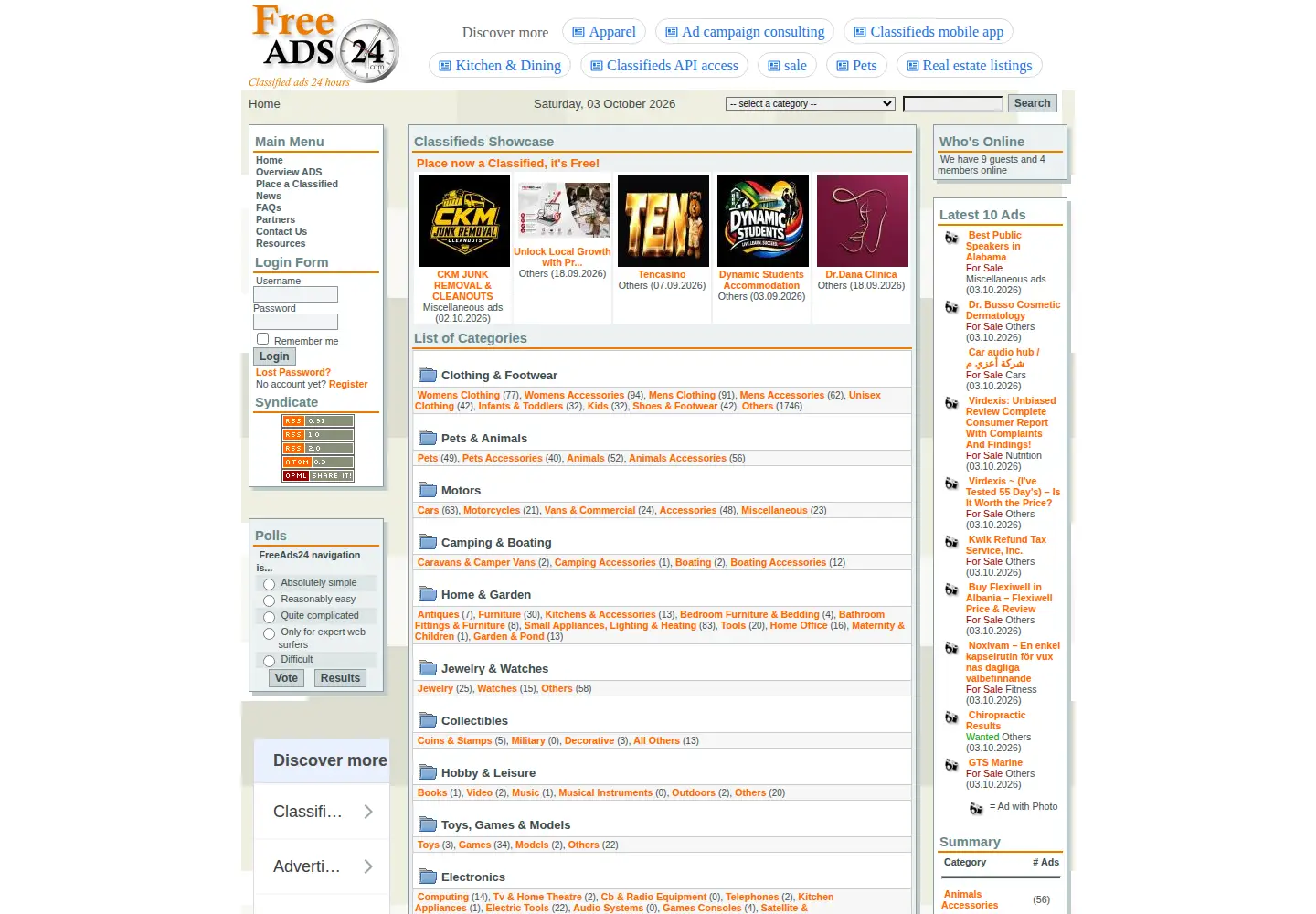 Screenshot of freeads24.com