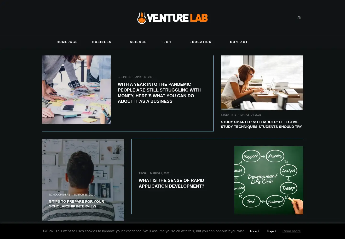 Screenshot of venture-lab.org