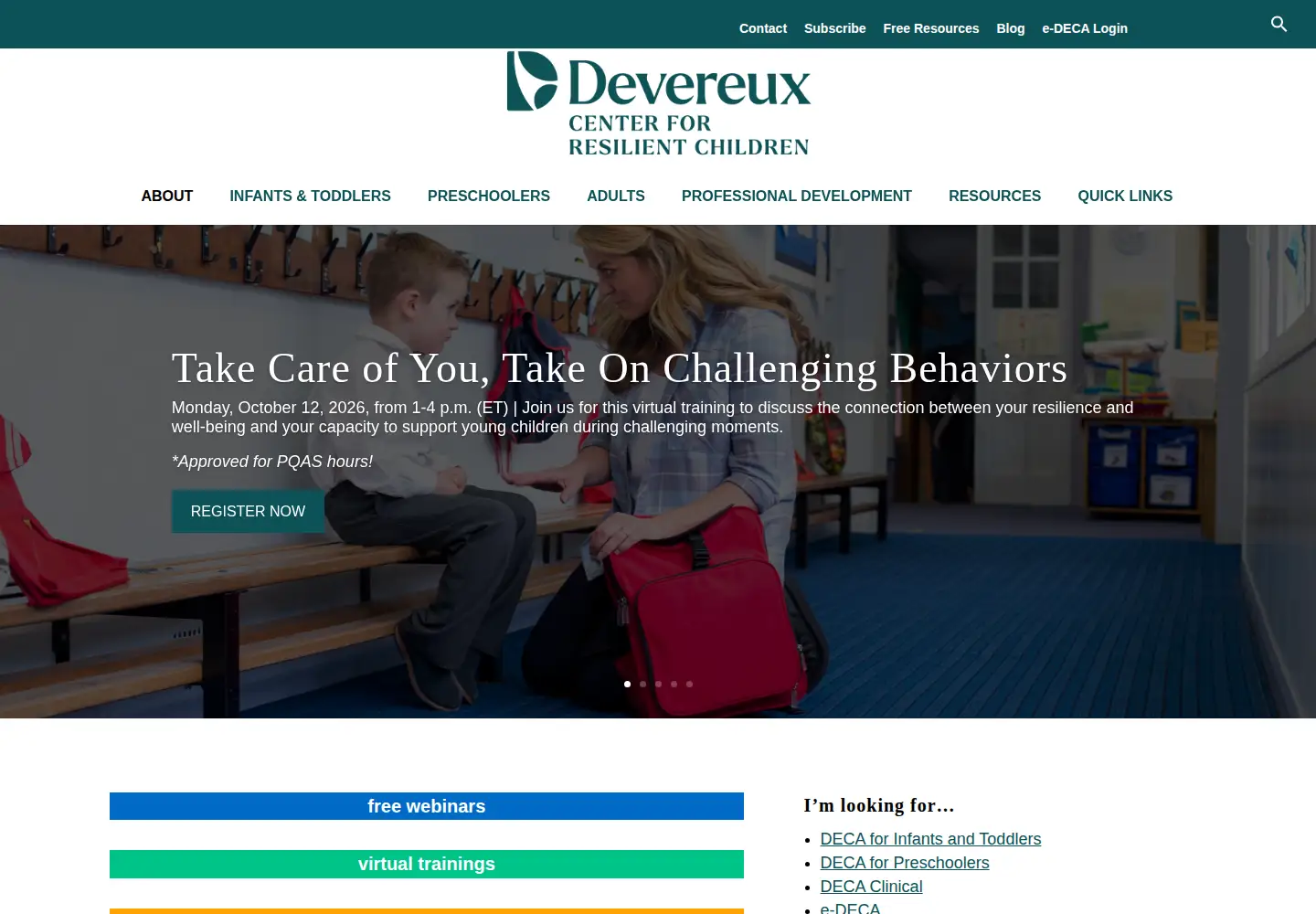 Screenshot of centerforresilientchildren.org