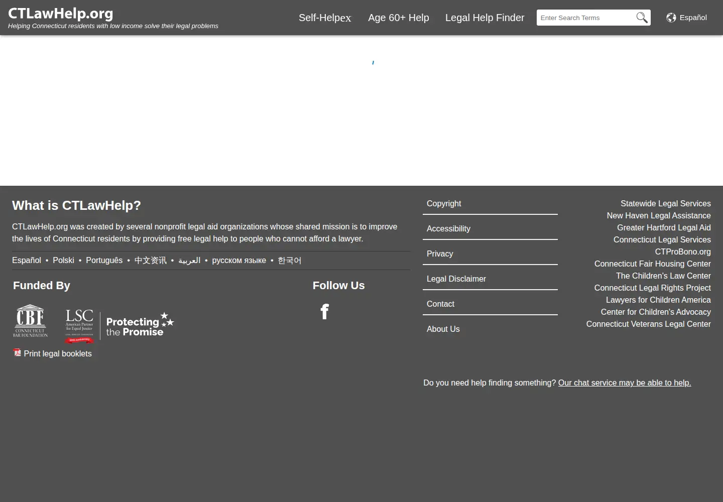 Screenshot of ctlawhelp.org
