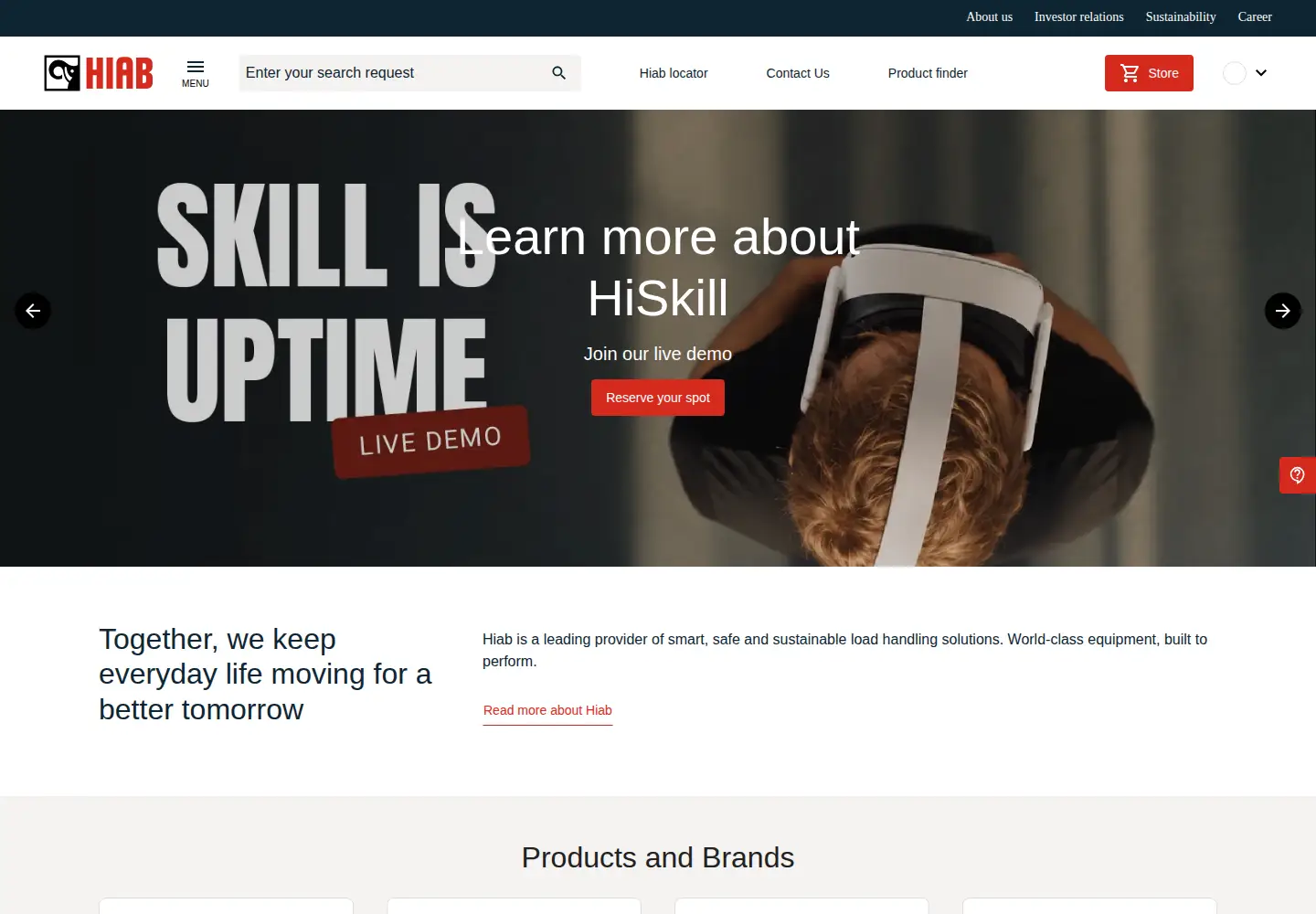 Screenshot of hiab.com
