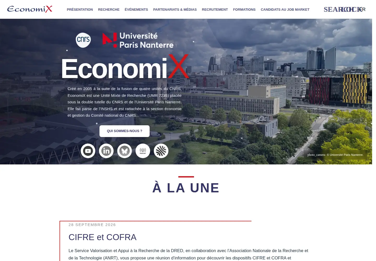 Captured homepage of economix.fr in the current scan