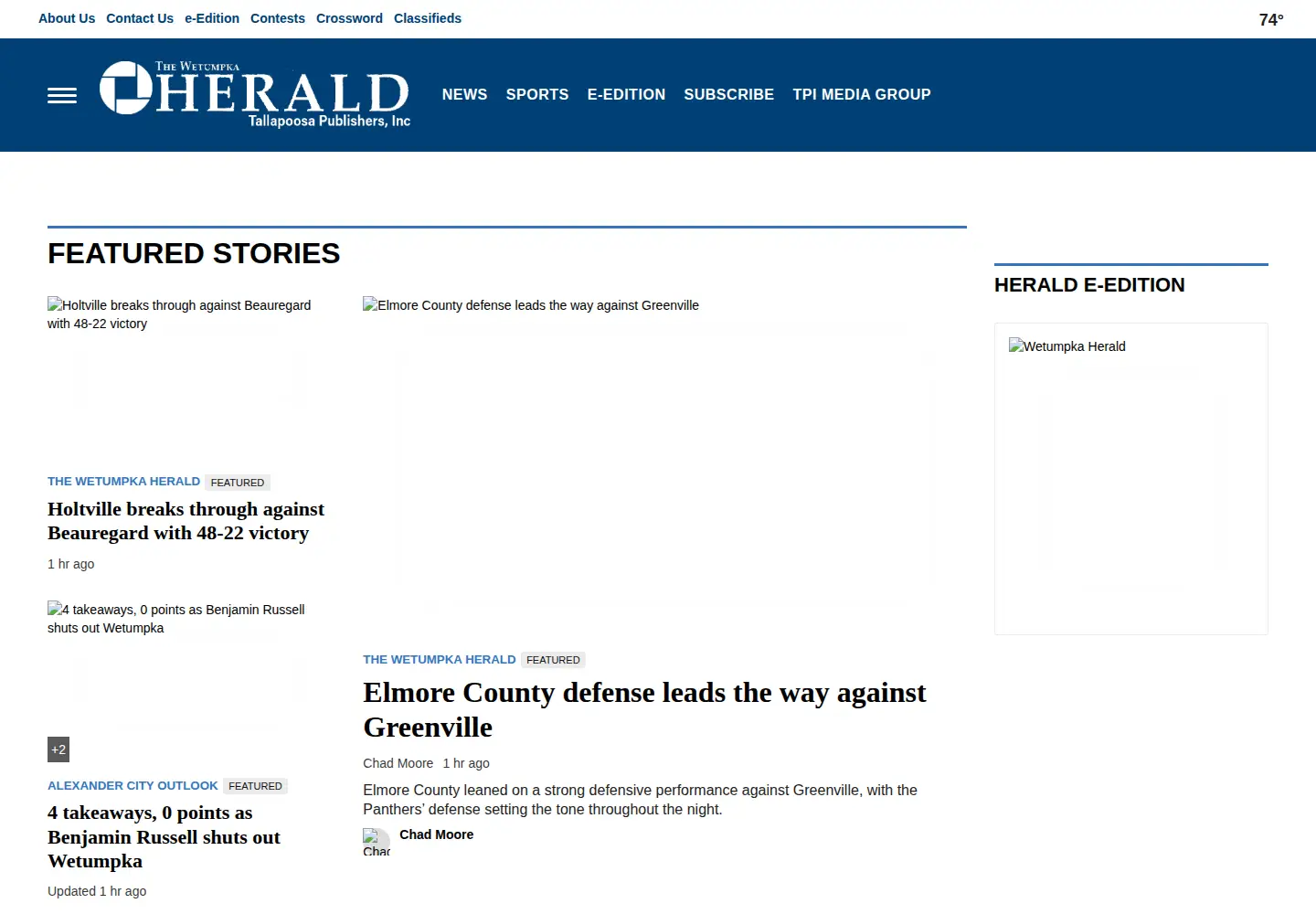 Screenshot of thewetumpkaherald.com