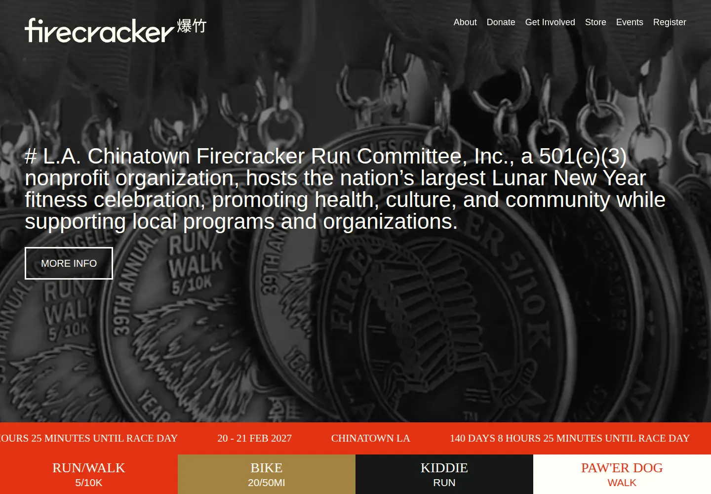 Screenshot of firecracker10k.org