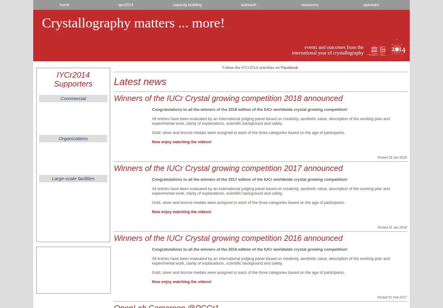 Screenshot of iycr2014.org