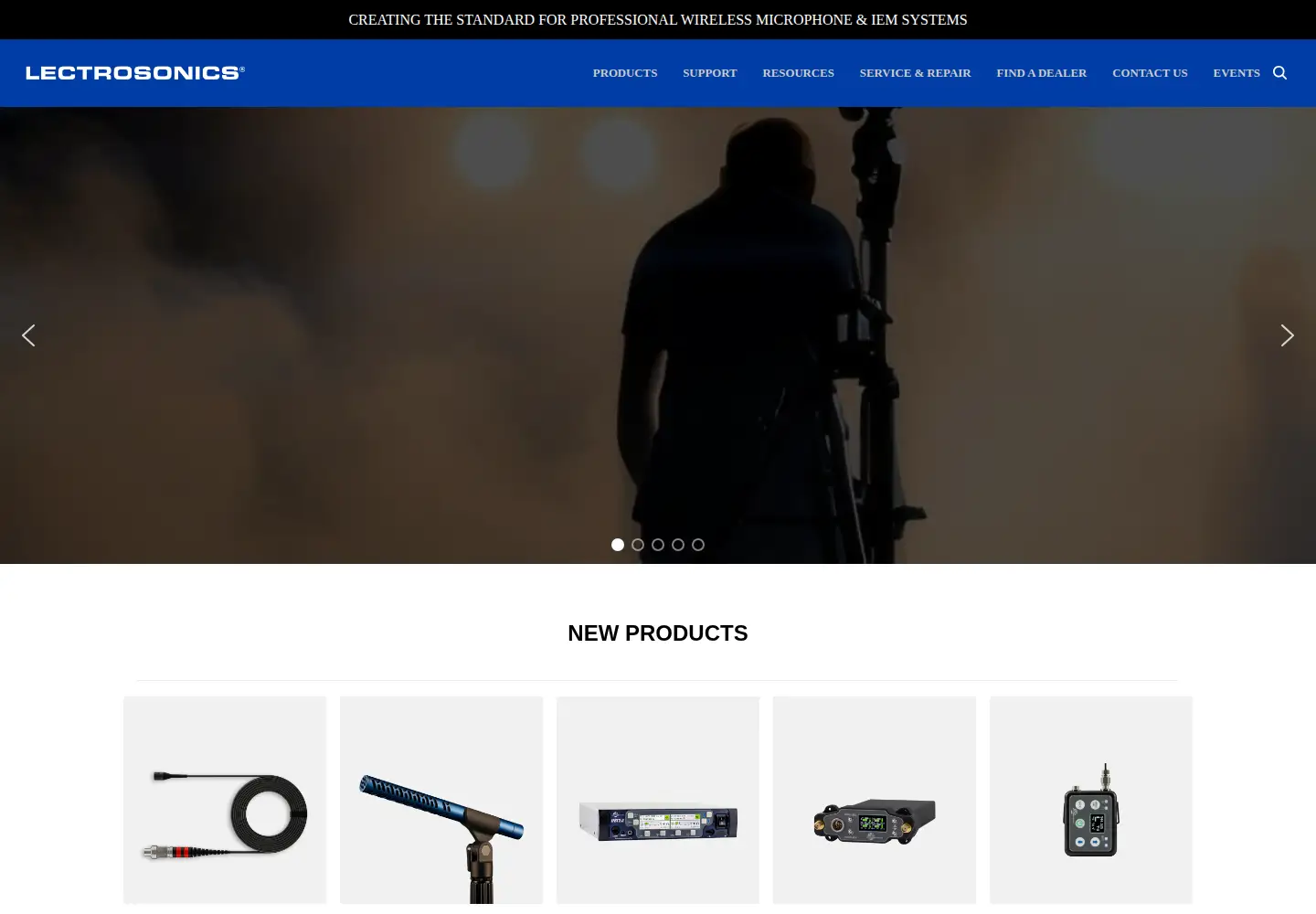 Screenshot of lectrosonics.com