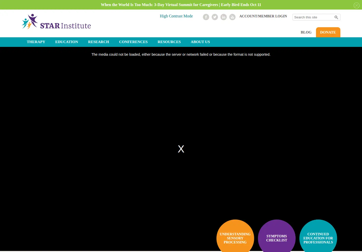 Screenshot of sensoryhealth.org