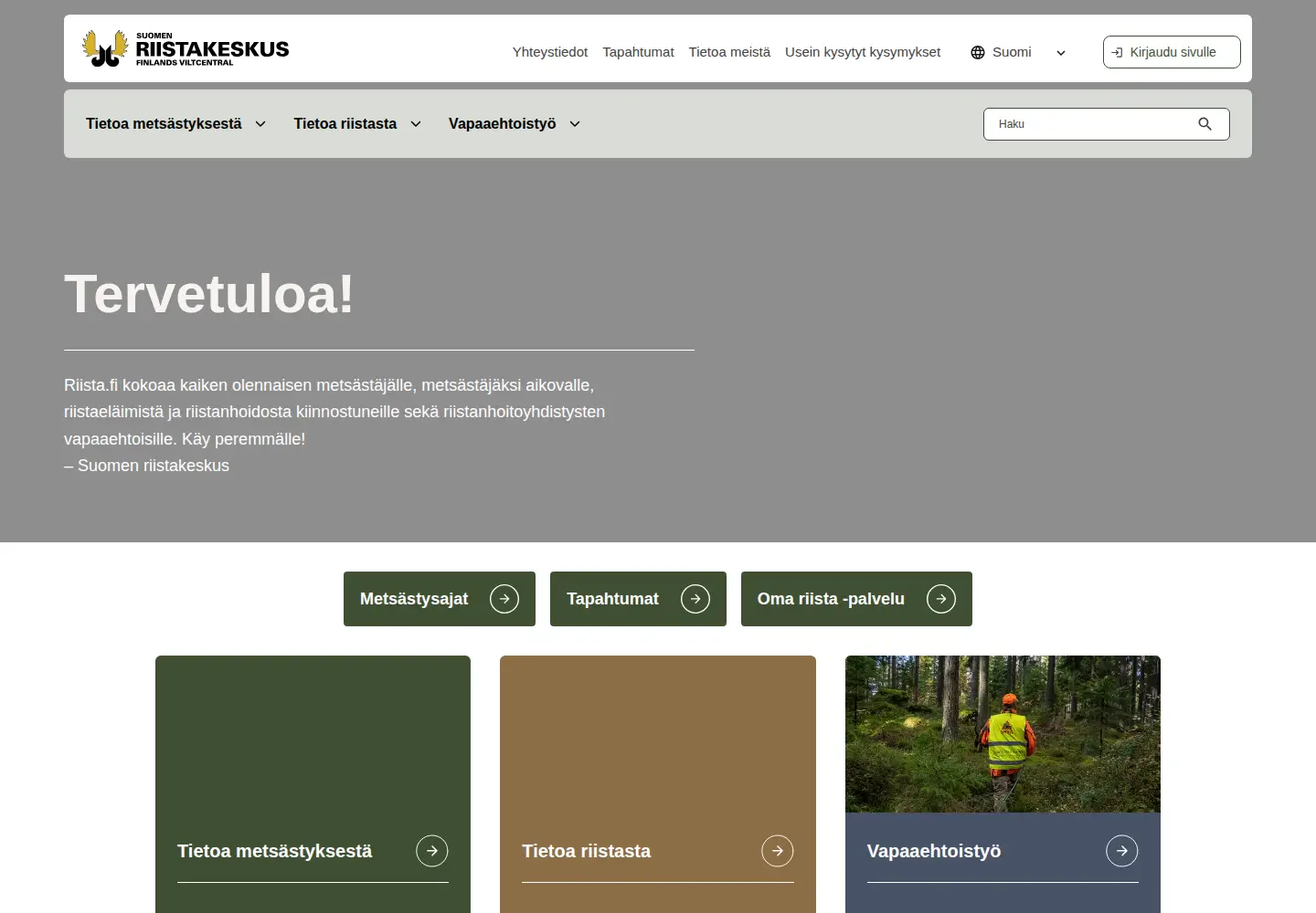 Screenshot of riista.fi