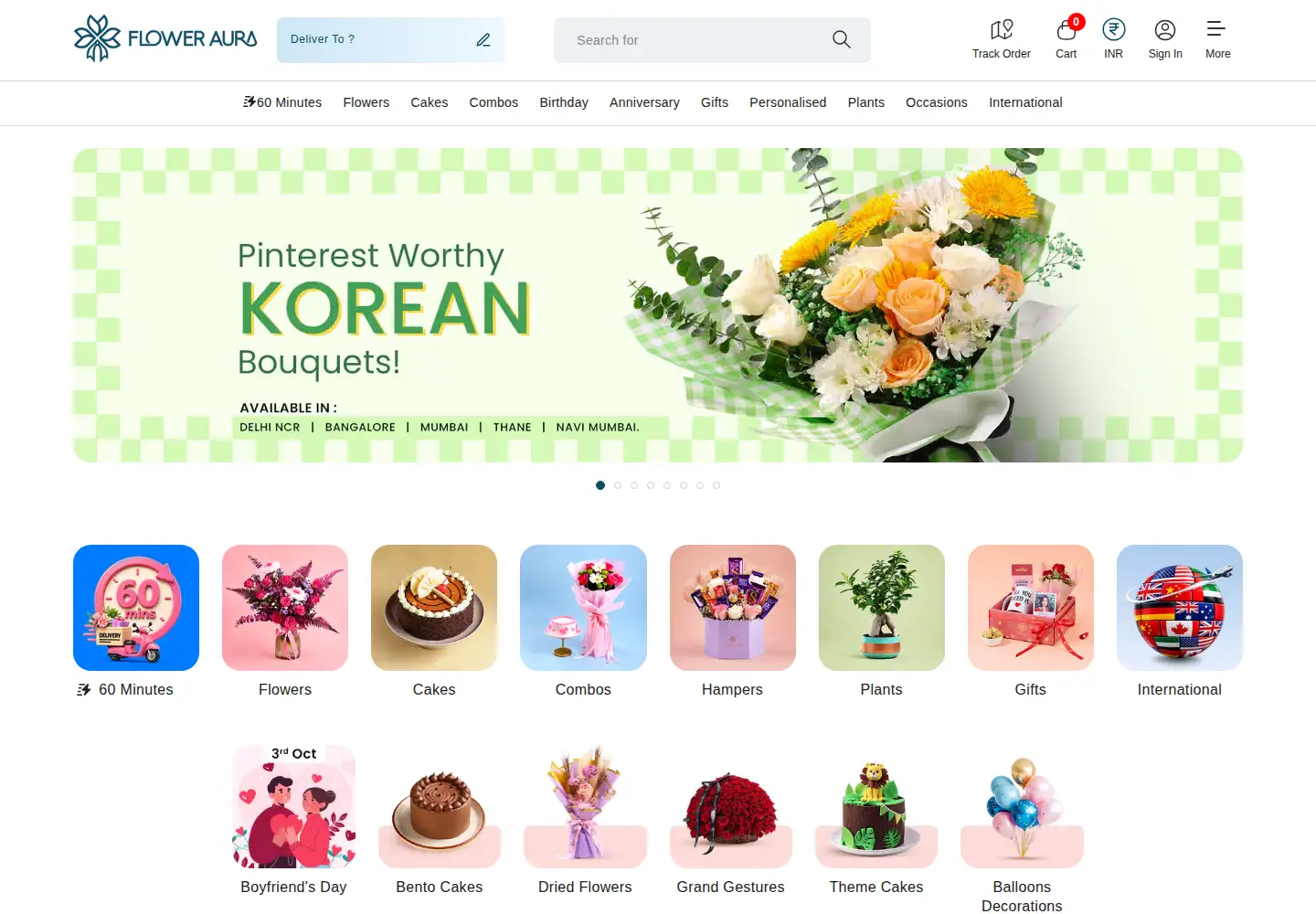 Screenshot of floweraura.com