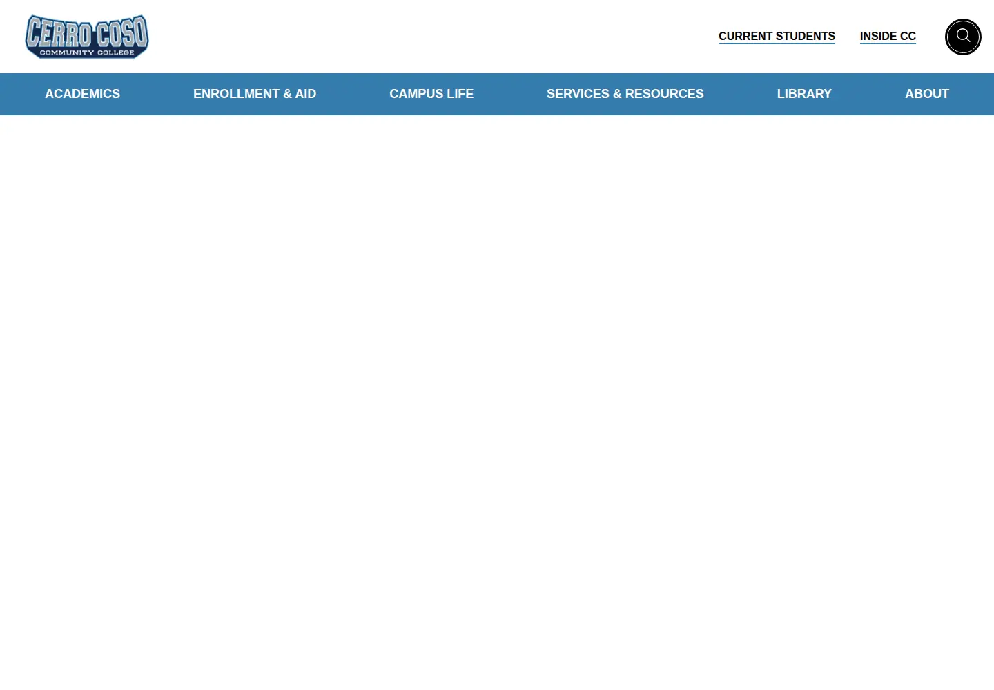 Screenshot of cerrocoso.edu