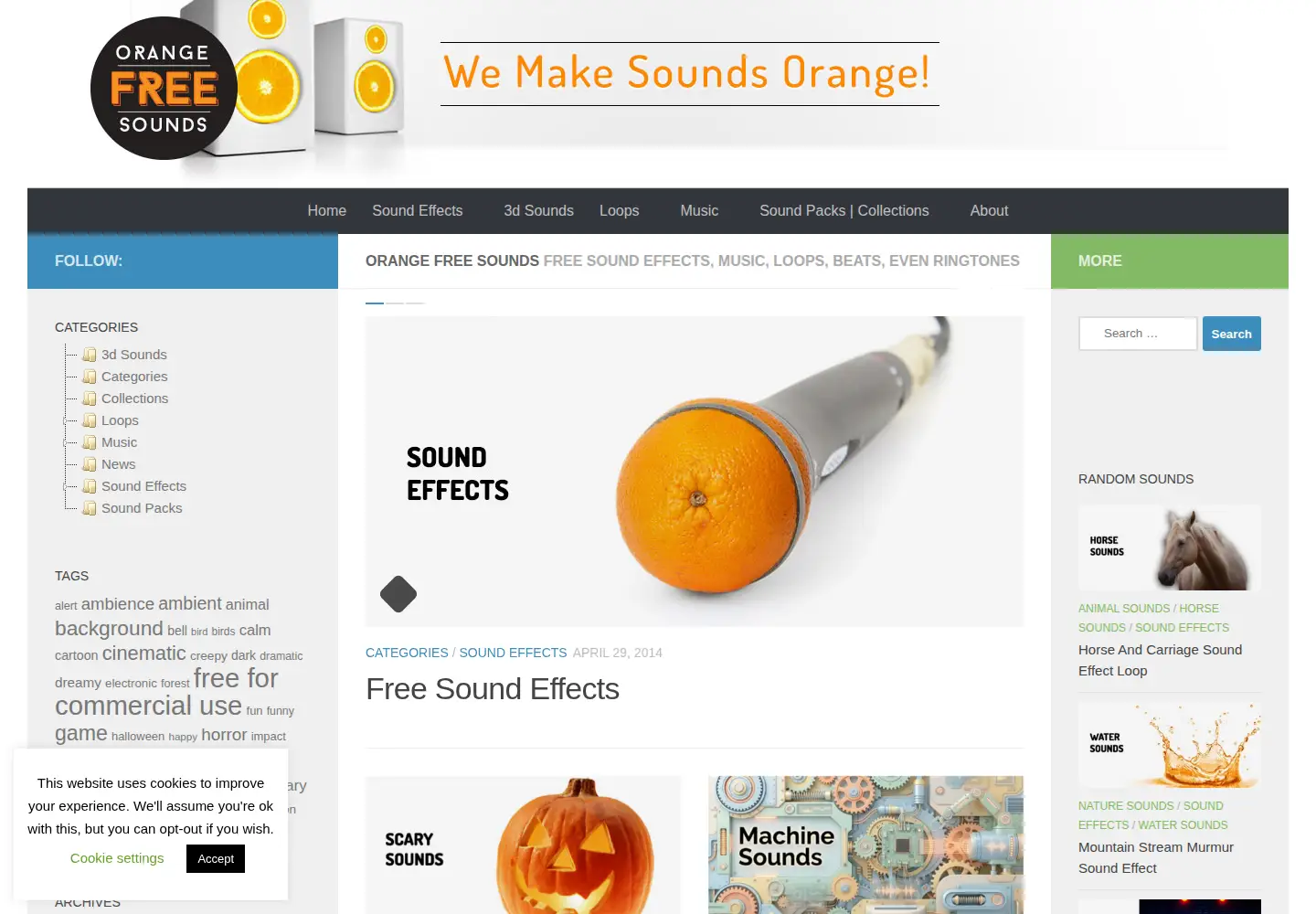 Screenshot of orangefreesounds.com