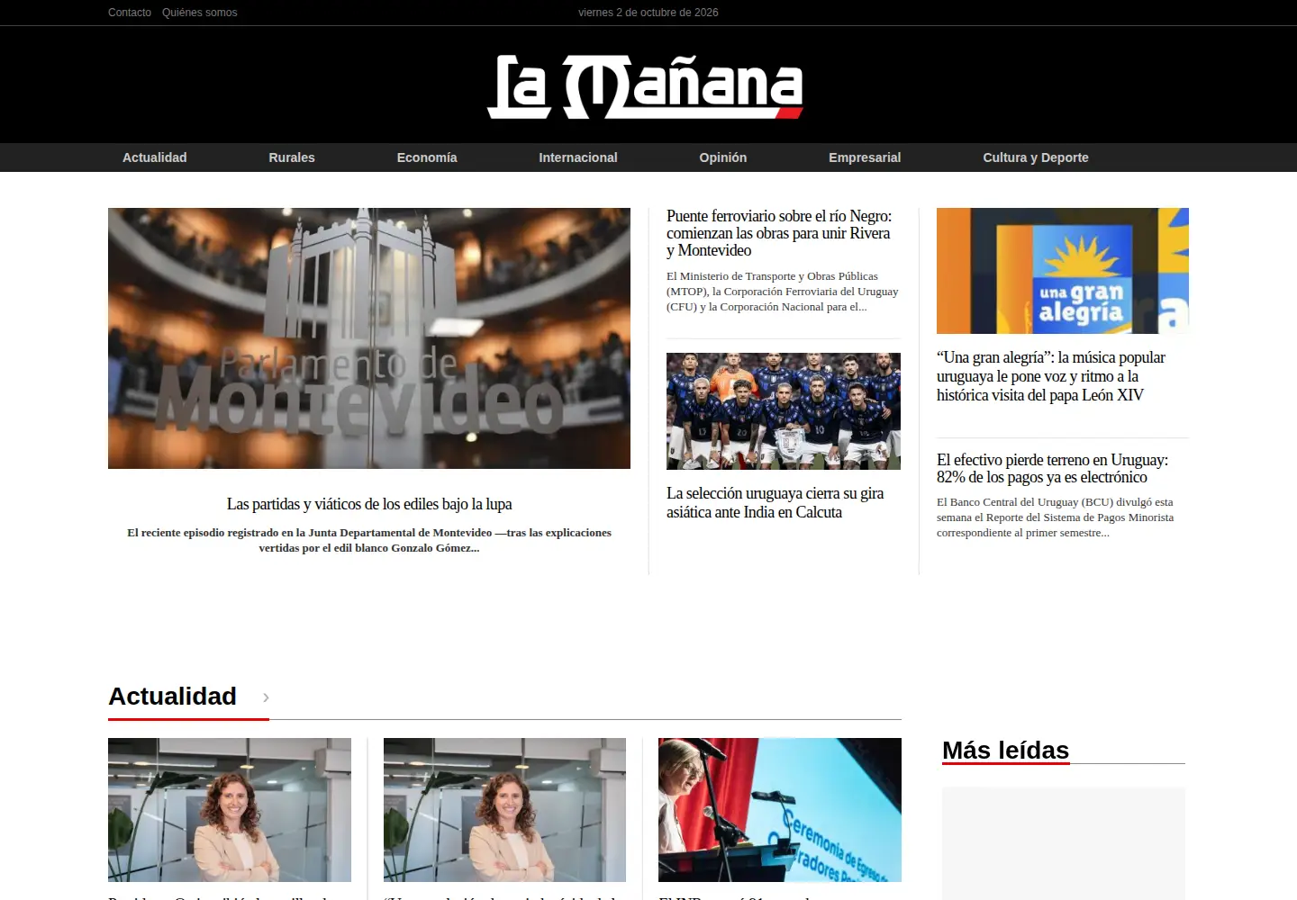 Captured homepage of xn--lamaana-7za.uy in the current scan