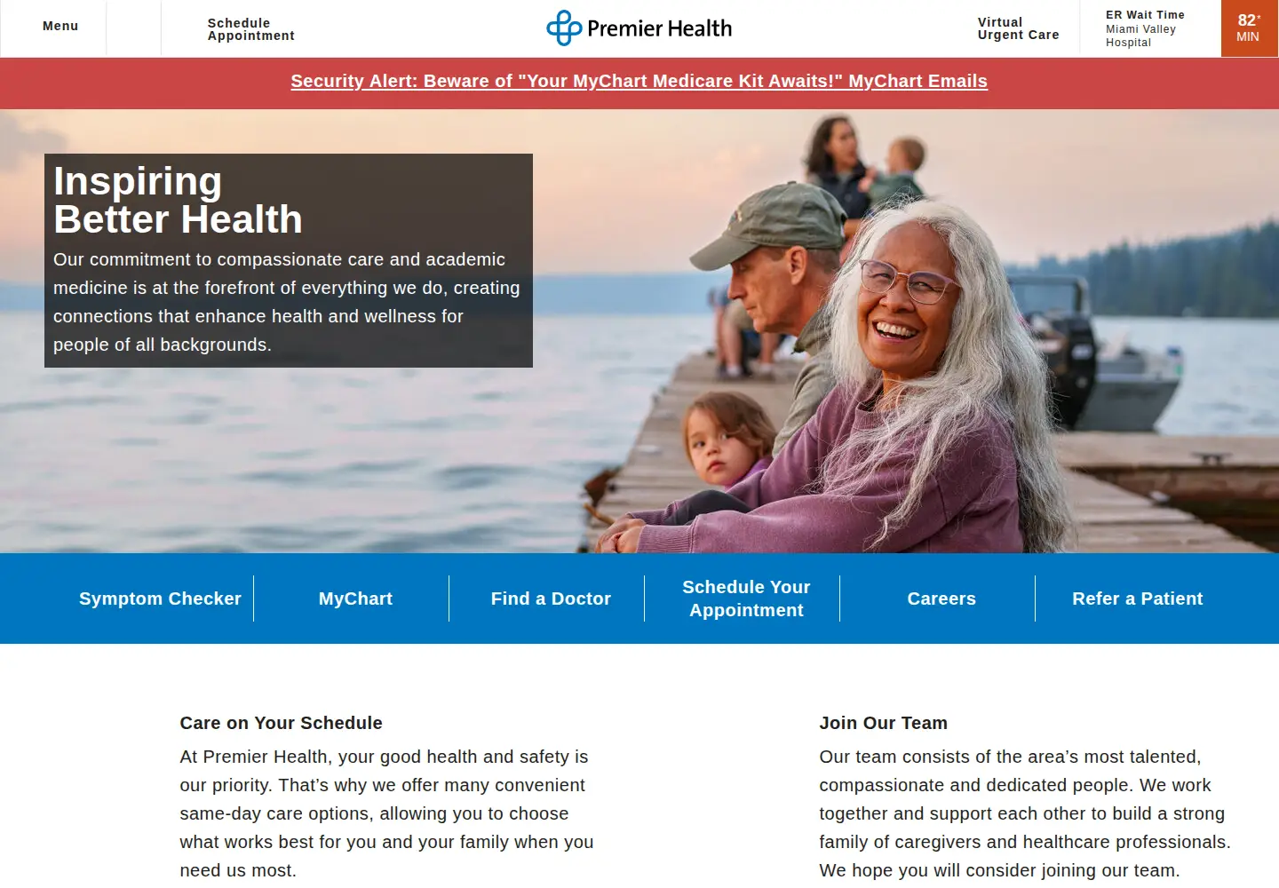 Screenshot of premierhealth.com
