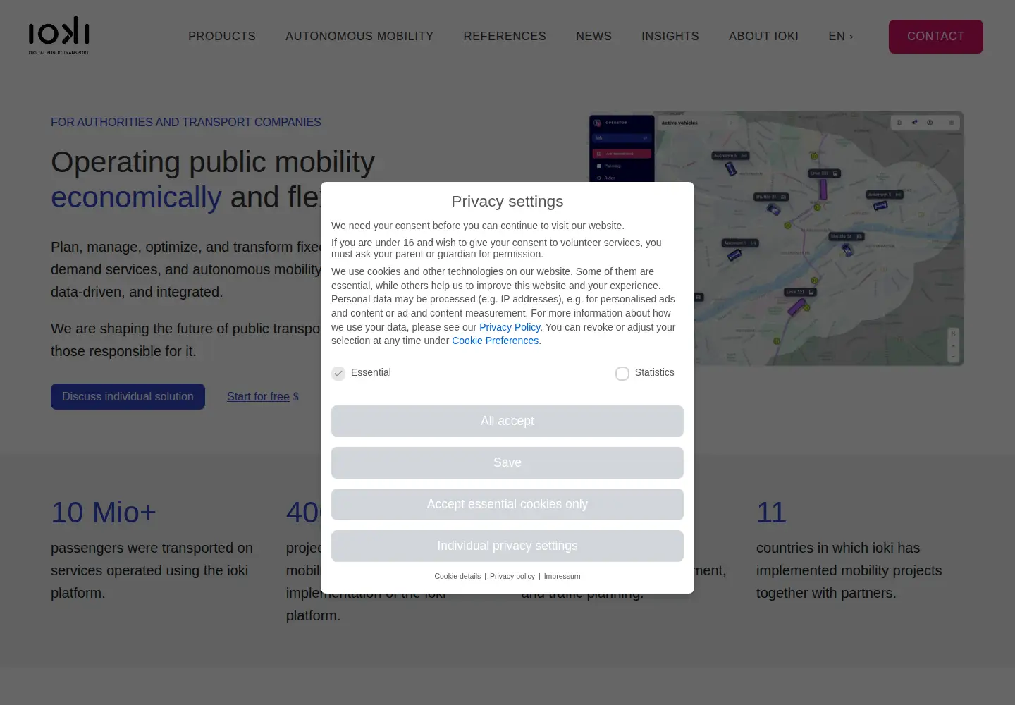 Screenshot of ioki.com