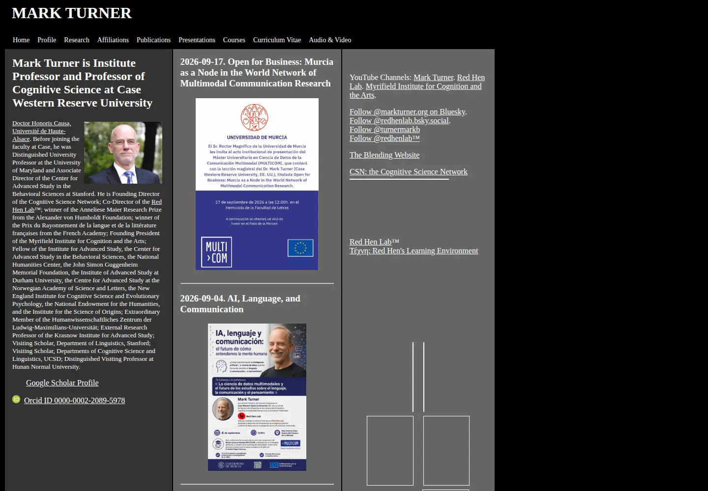 Captured homepage of markturner.org in the current scan