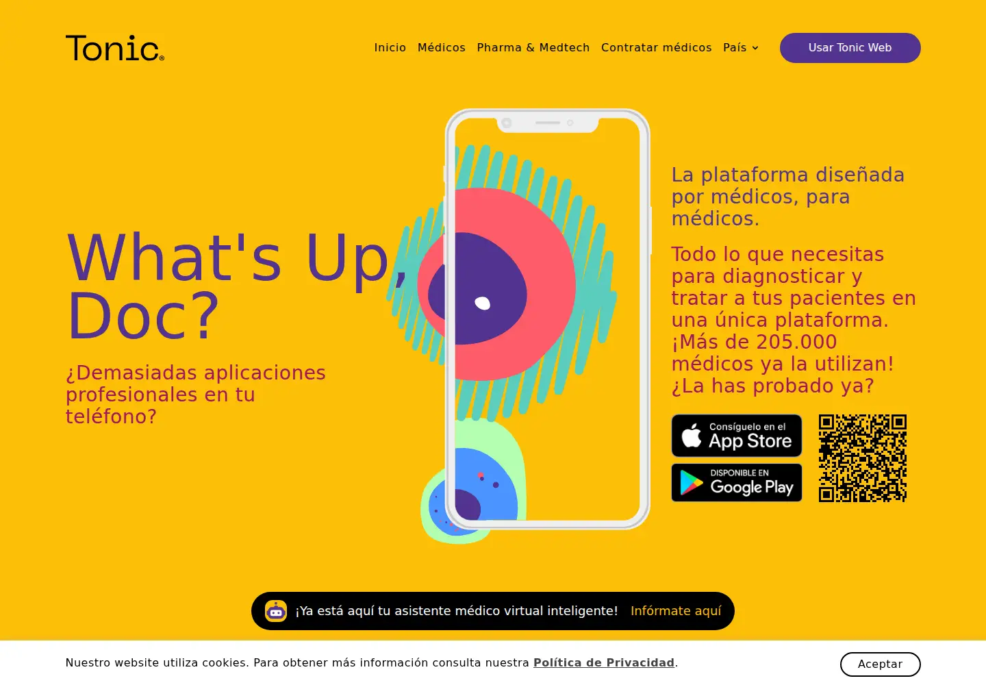 Captured homepage of tonicapp.com in the current scan