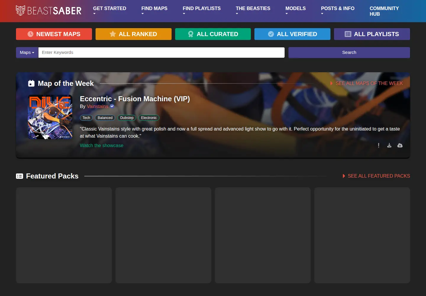 Captured homepage of bsaber.com in the current scan