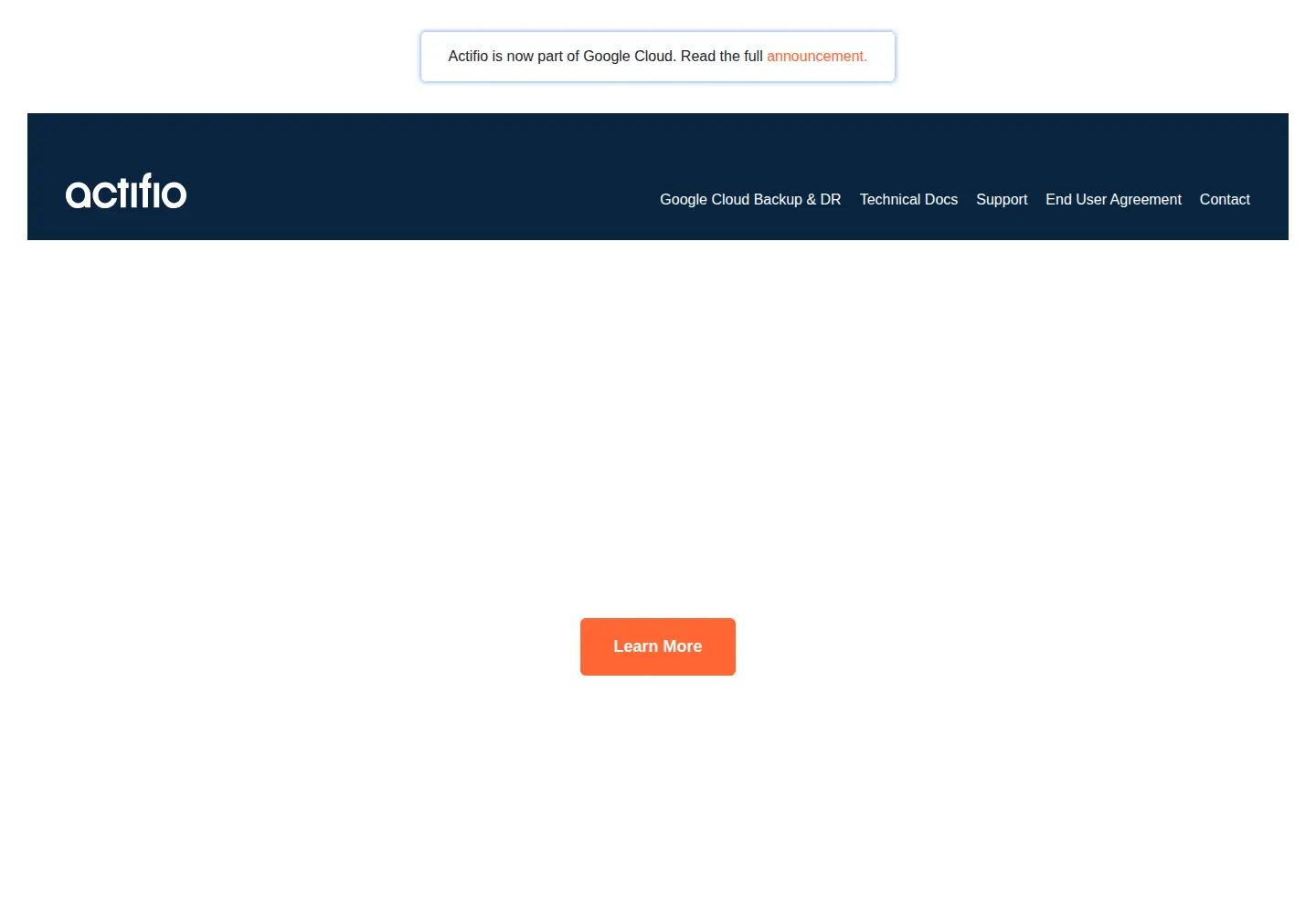 Screenshot of actifio.com