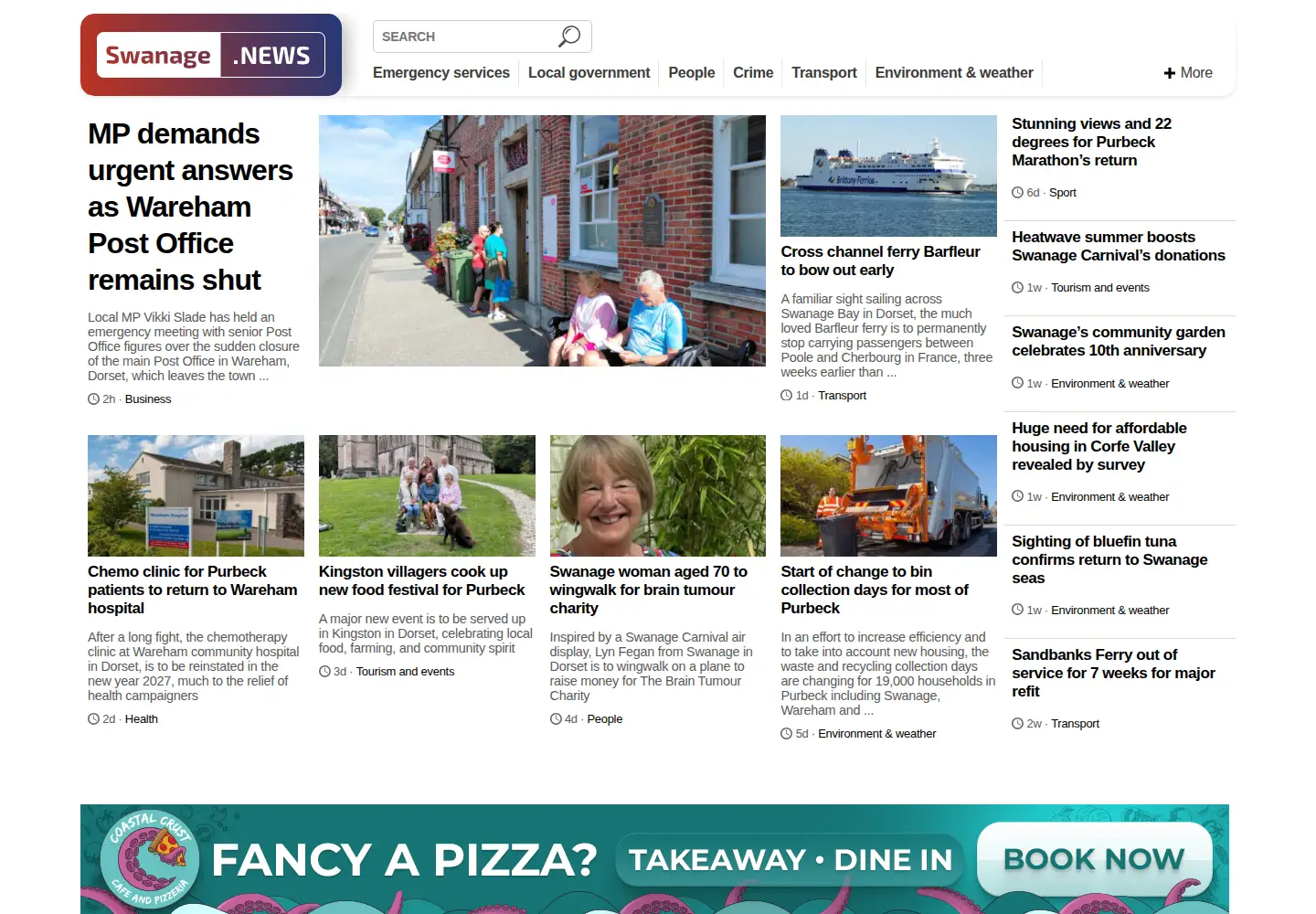 Screenshot of swanage.news