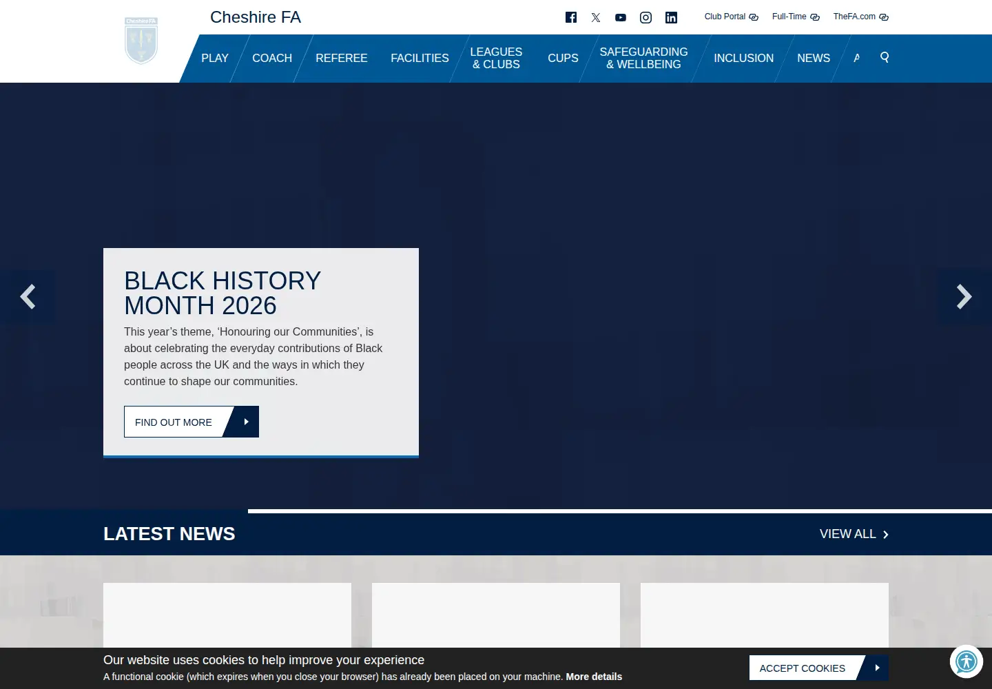 Screenshot of cheshirefa.com