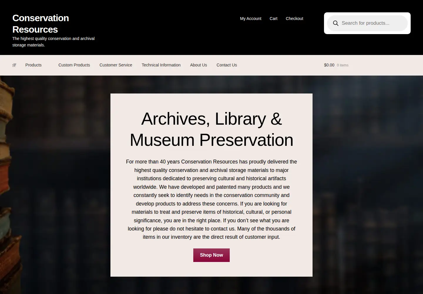 Screenshot of conservationresources.com