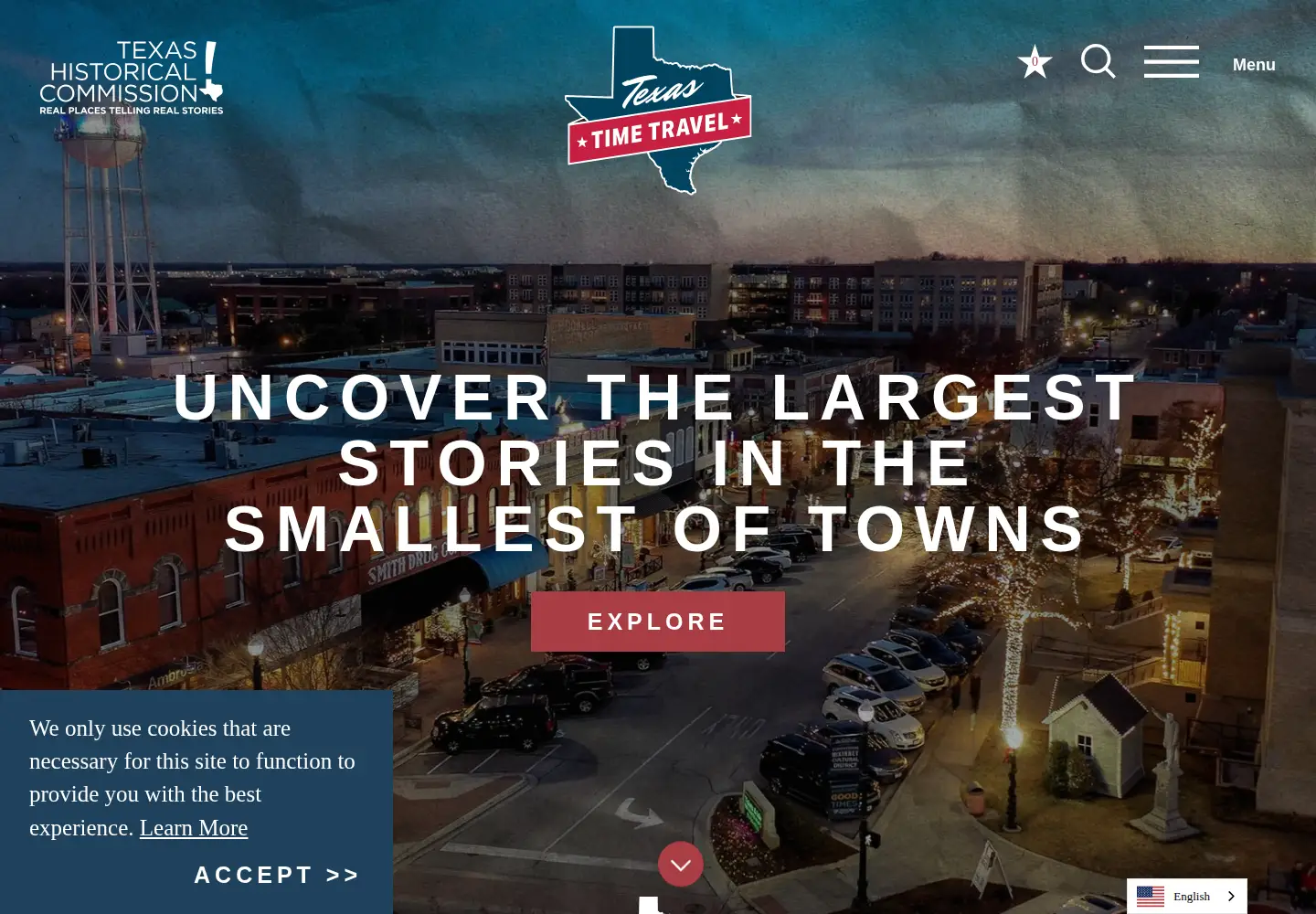 Screenshot of texastimetravel.com