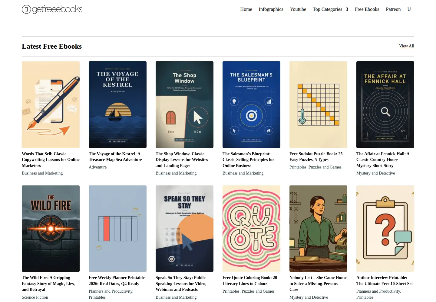 Screenshot of getfreeebooks.com