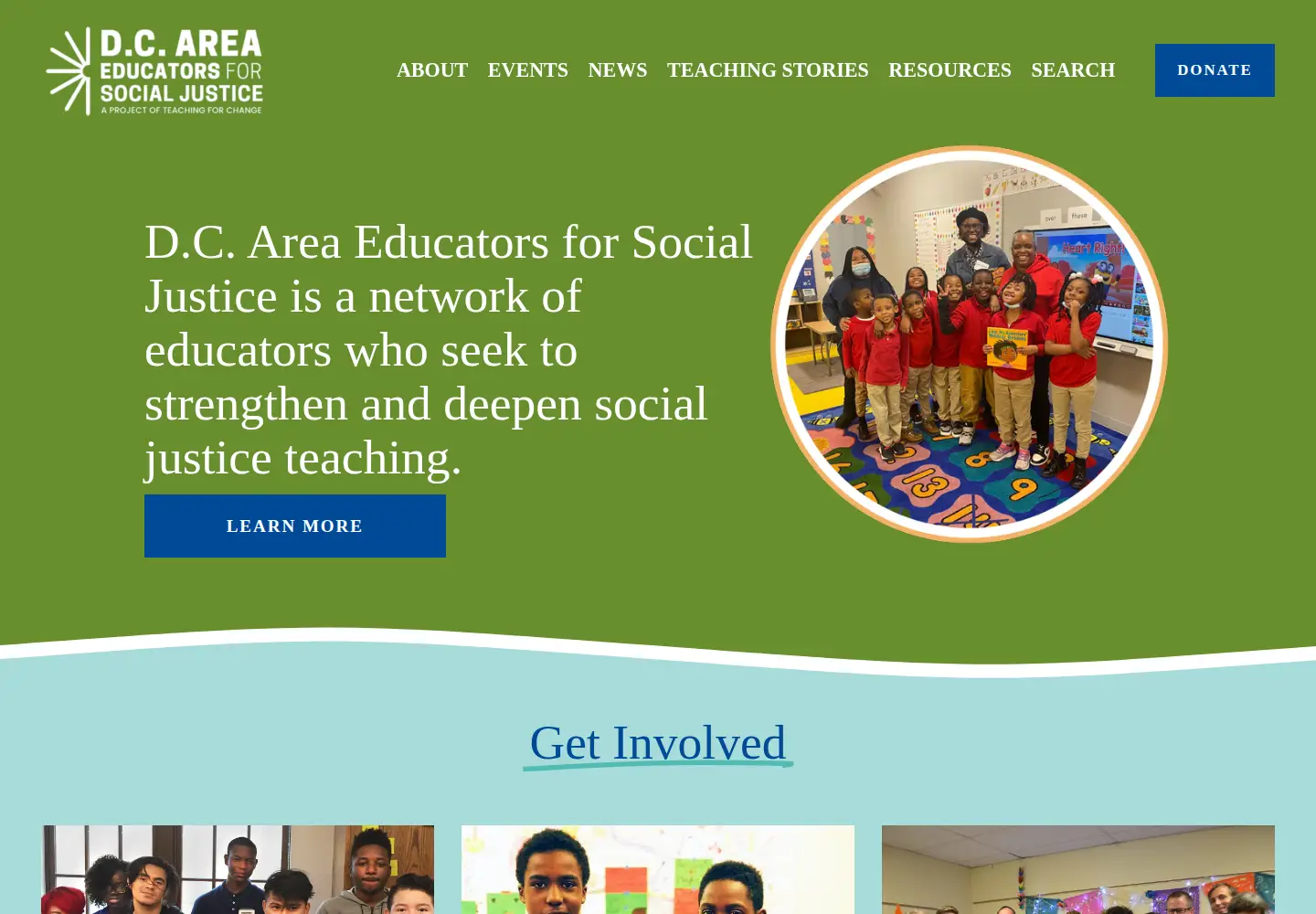 Screenshot of dcareaeducators4socialjustice.org