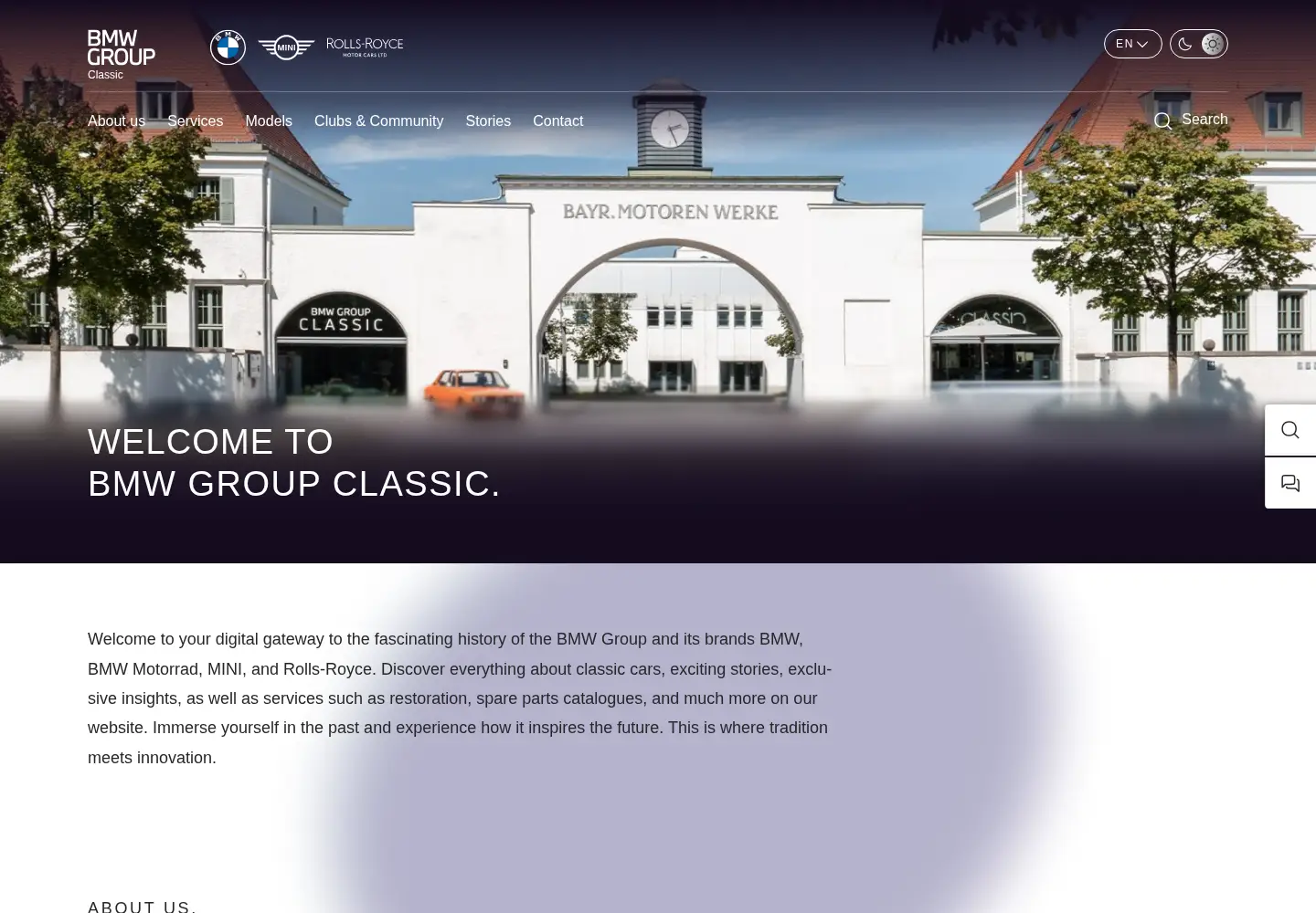Screenshot of bmwgroup-classic.com